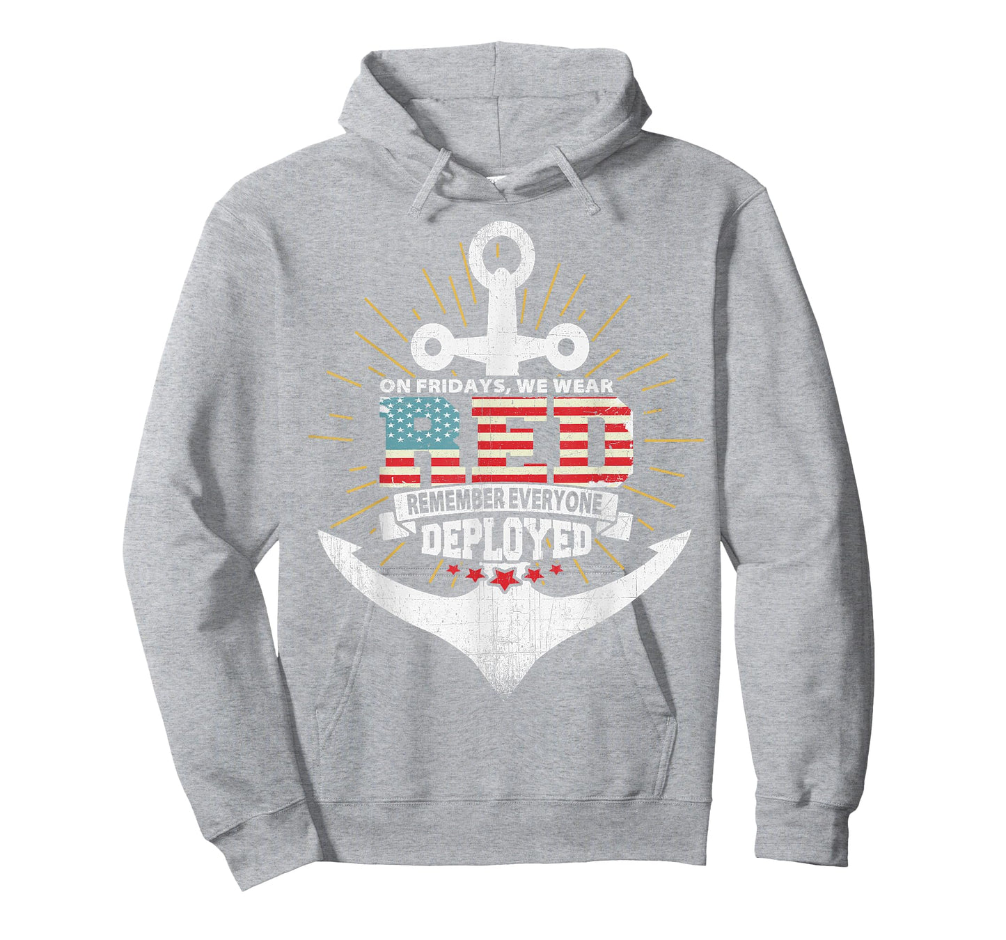 On Fridays We Wear Red Friday Navy Gift Distressed T-Shirt