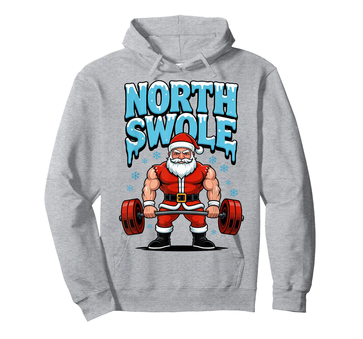 North Swole Santa Funny Christmas Gym Workout Lifting Humor T-Shirt