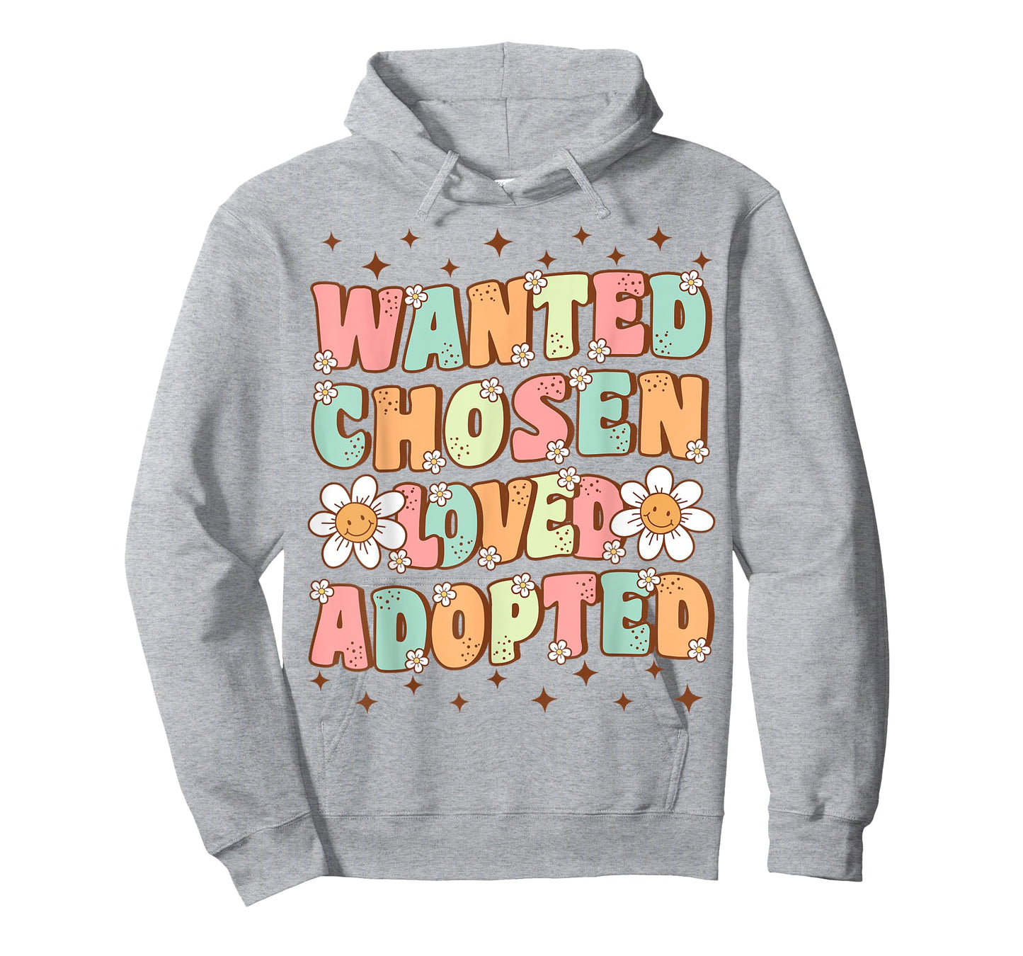 Wanted Chosen Loved Adopted Kids Cute Groovy Adoption Day T-Shirt