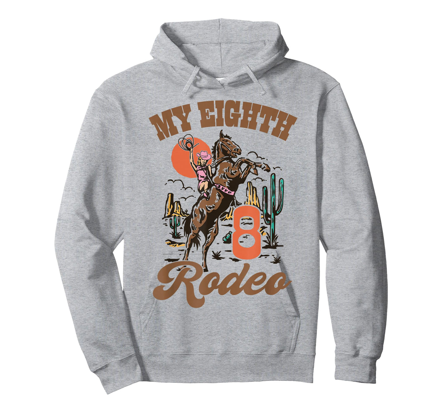 My Eight Rodeo Retro Western 8th Birthday Country Cowgirl T-Shirt