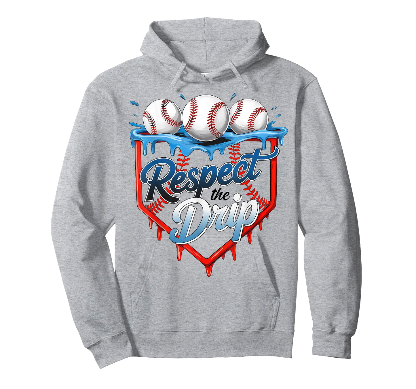 Respect The Drip Baseball Home Plate Ice Cream Drip T-Shirt