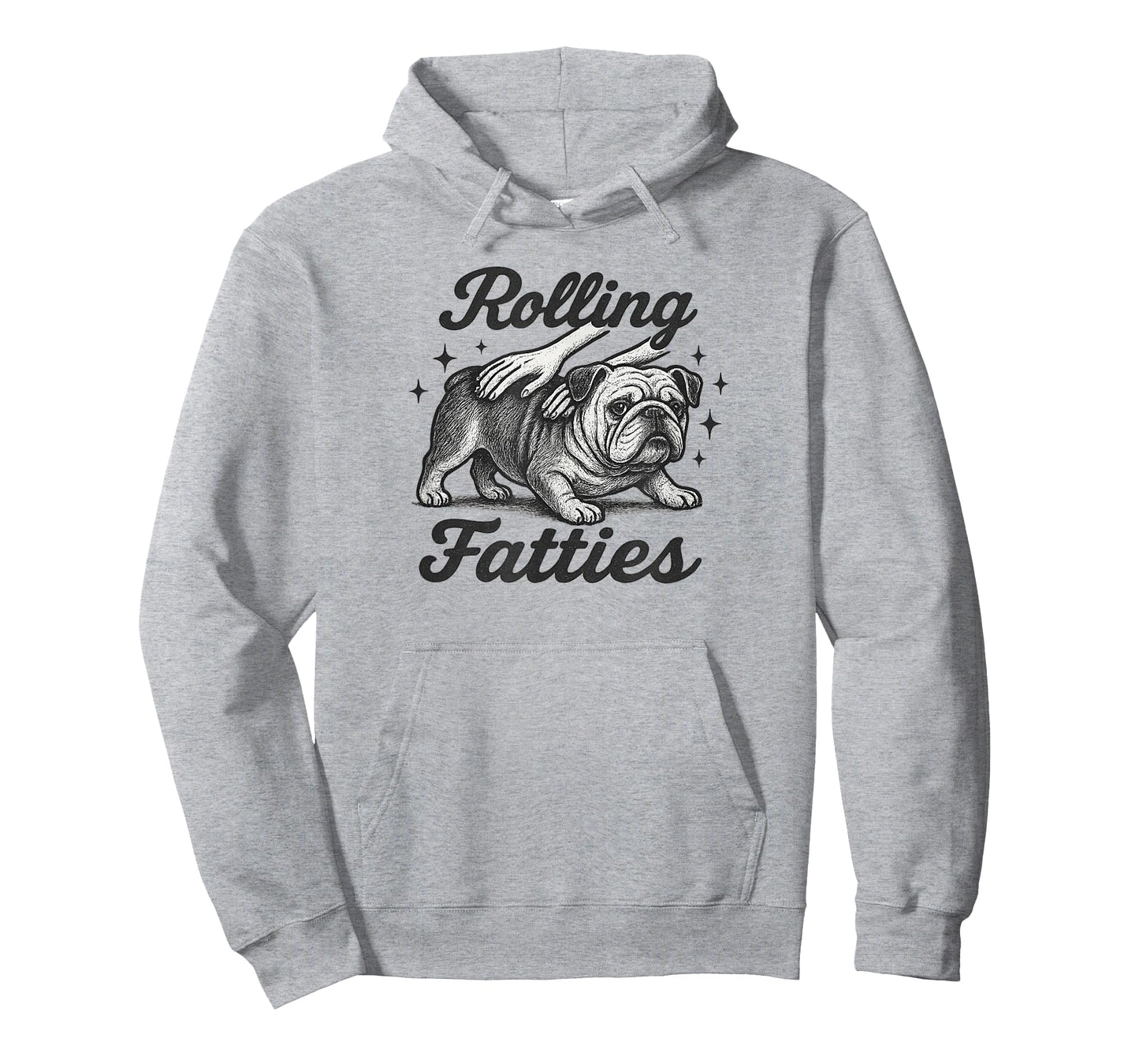 Rolling Fatties Bulldog Funny Dog Lover Graphic Design T-Shirt