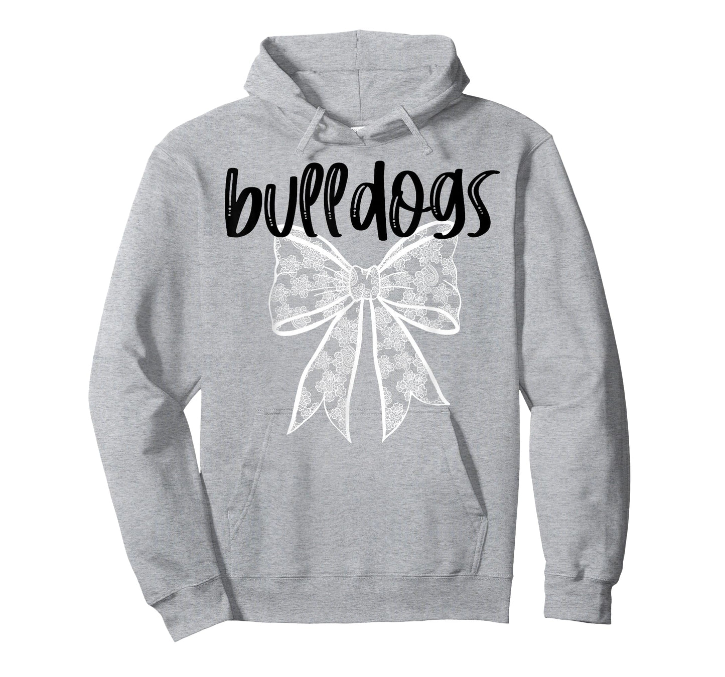 Bulldogs Coquette Aesthetic Girly Team Mascot Lace Bow T-Shirt