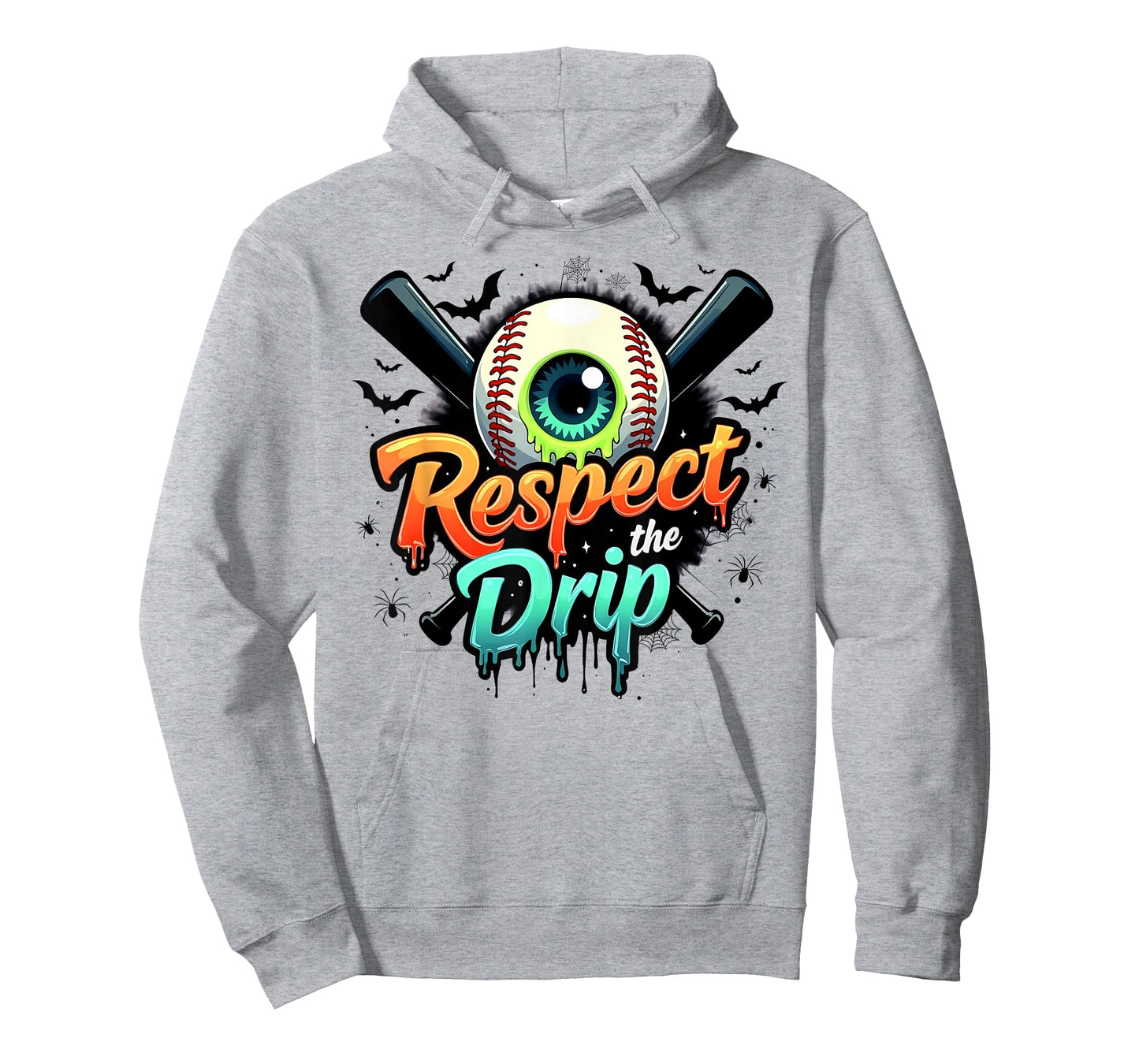 Respect The Drip Baseball Bats Halloween Drippy Skull Eye T-Shirt