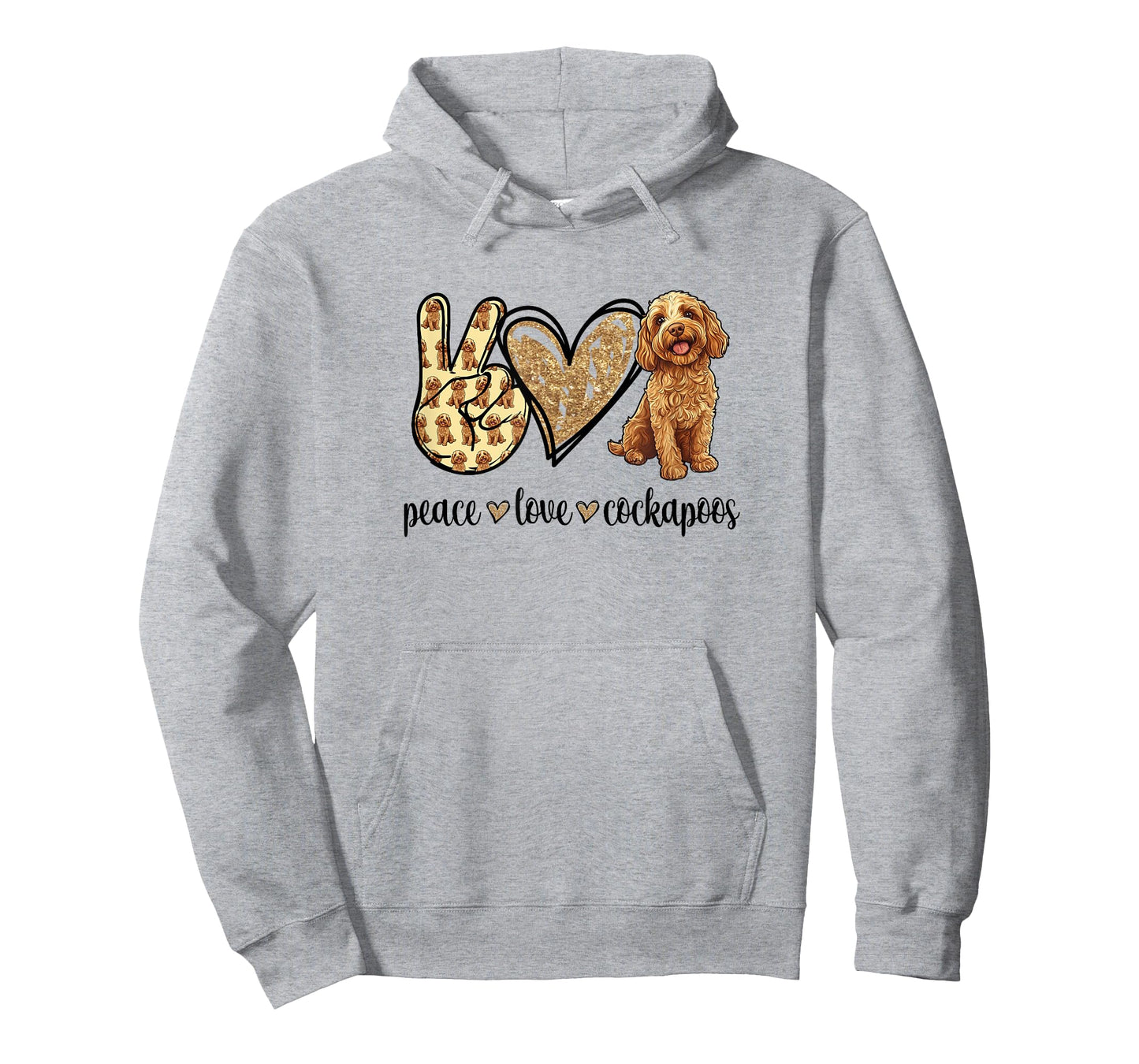 Womens Girls Cute for Owners Peace Love Cockapoo Lover T-Shirt