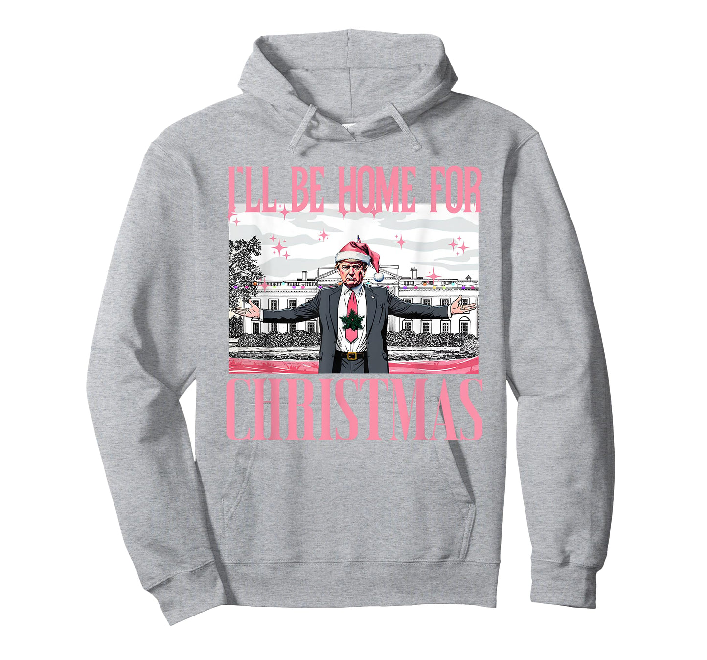 I'll Be Home For Christmas Funny Santa Claus Trump 2024 T-Shirt