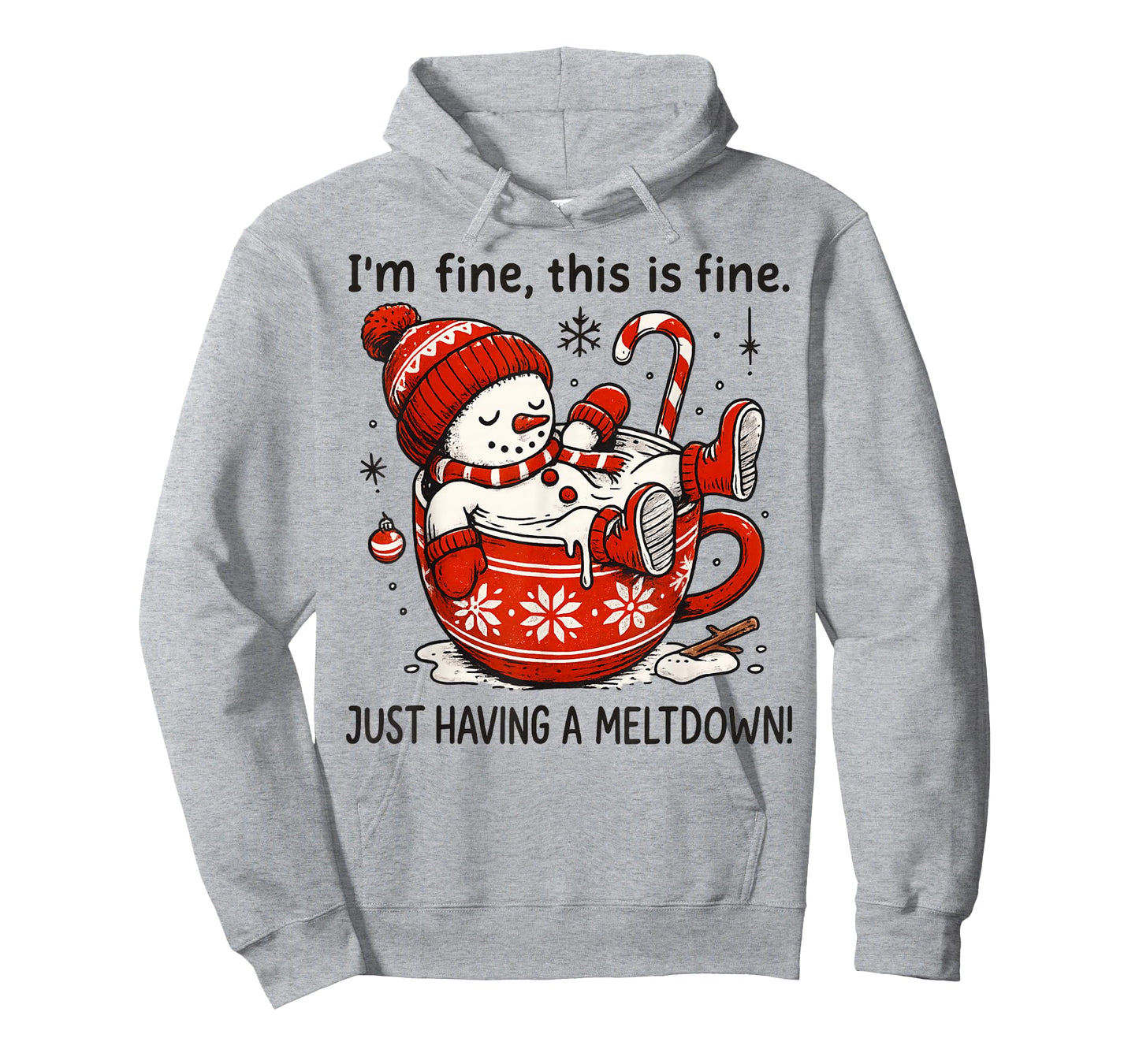 I'm Fine This is Fine Just Having Meltdown Christmas T-Shirt