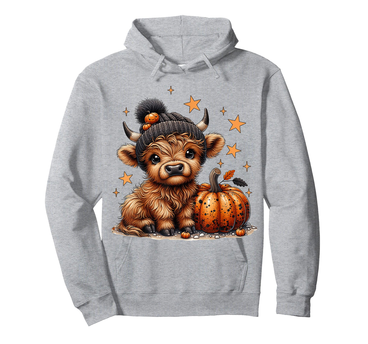 Moo Highland Cow Halloween Pumpkin Season Women Girls Kids T-Shirt