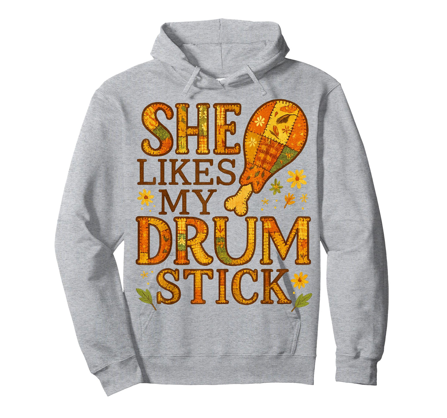 She Likes My Drum Stick Thanksgiving Funny Floral Fall Vibes T-Shirt