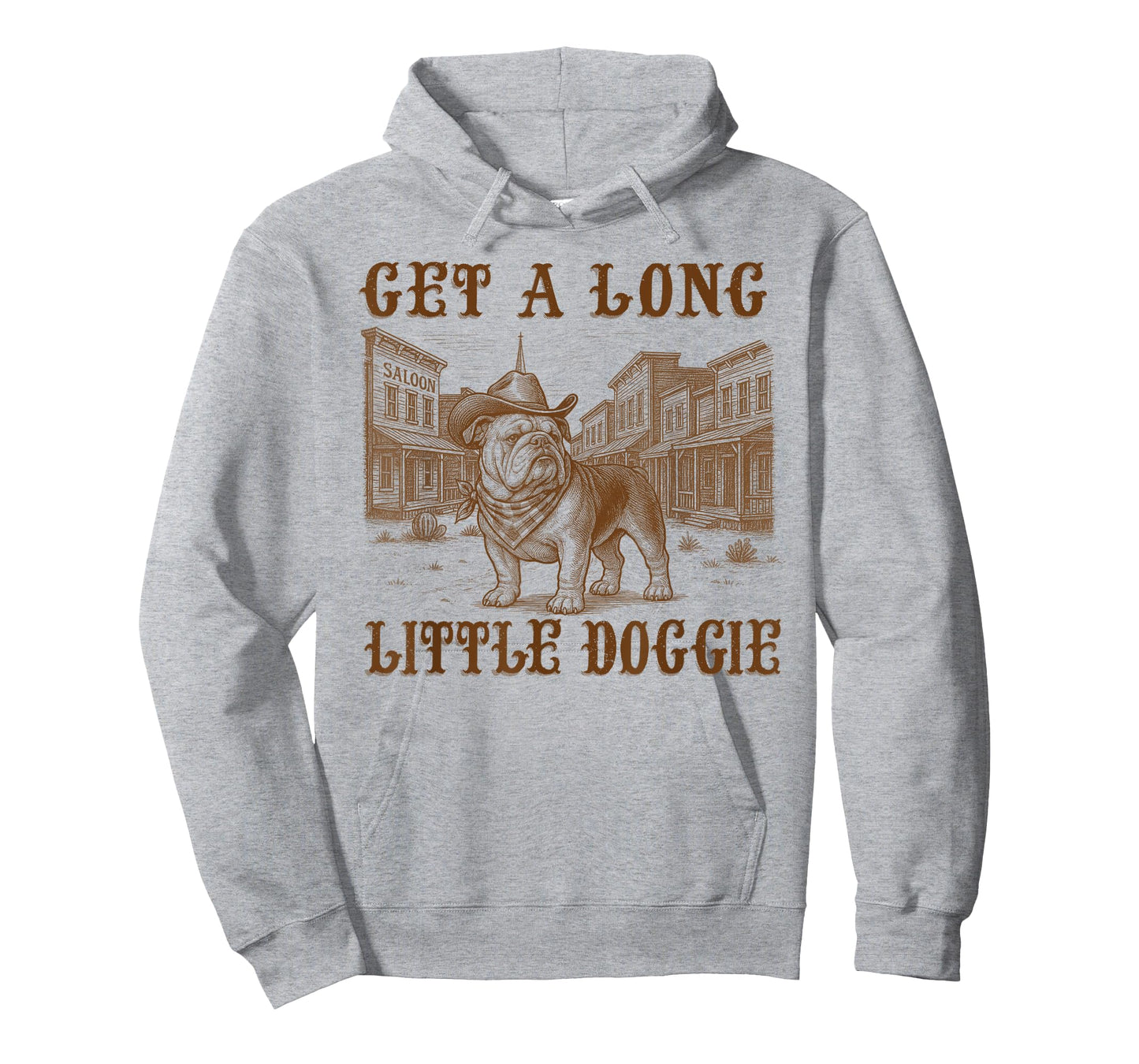 English Bulldog Dog Mom Dad Get A Long Little Doggie Western T-Shirt