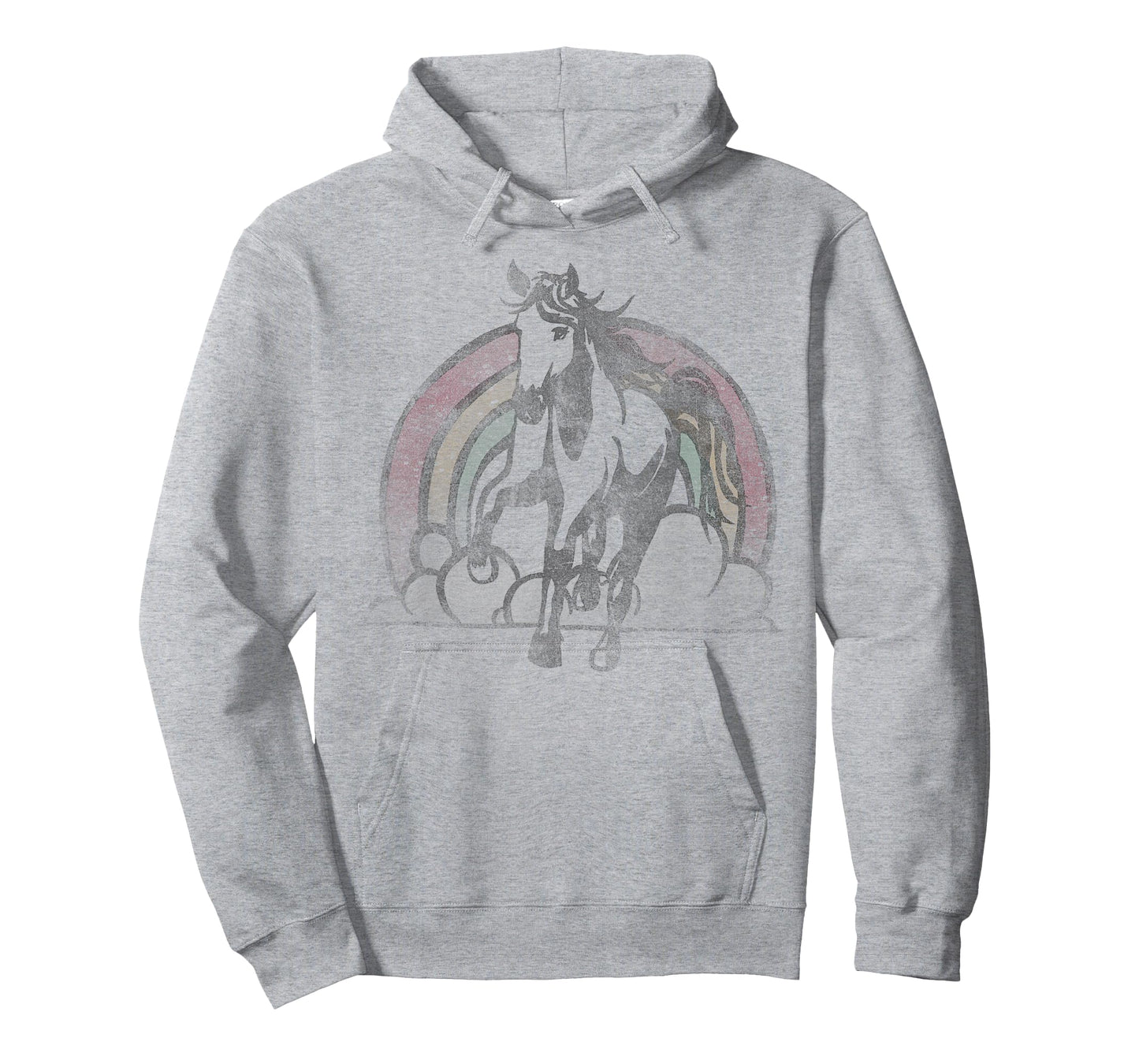 Retro Rainbow Horse Vintage Faded T-Shirt