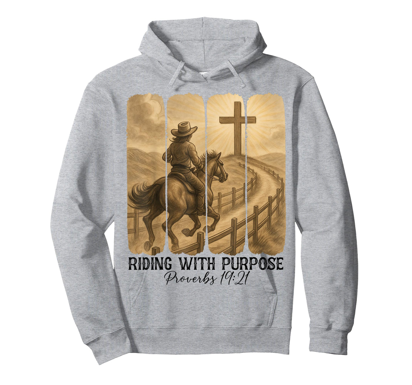Christian Religious Riding With Purpose Western Cowboy Faith T-Shirt