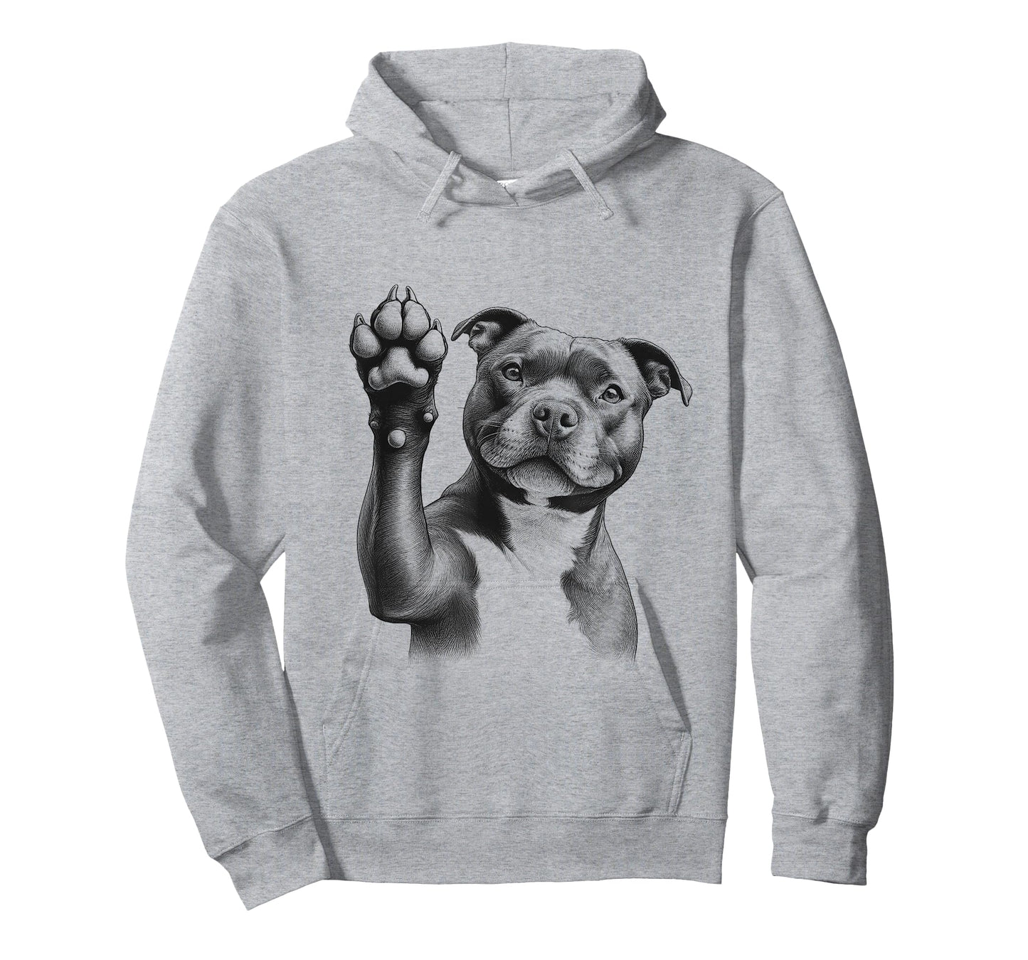 Cute Staffordshire Bull Terrier Staffy Dog Paw Design T-Shirt