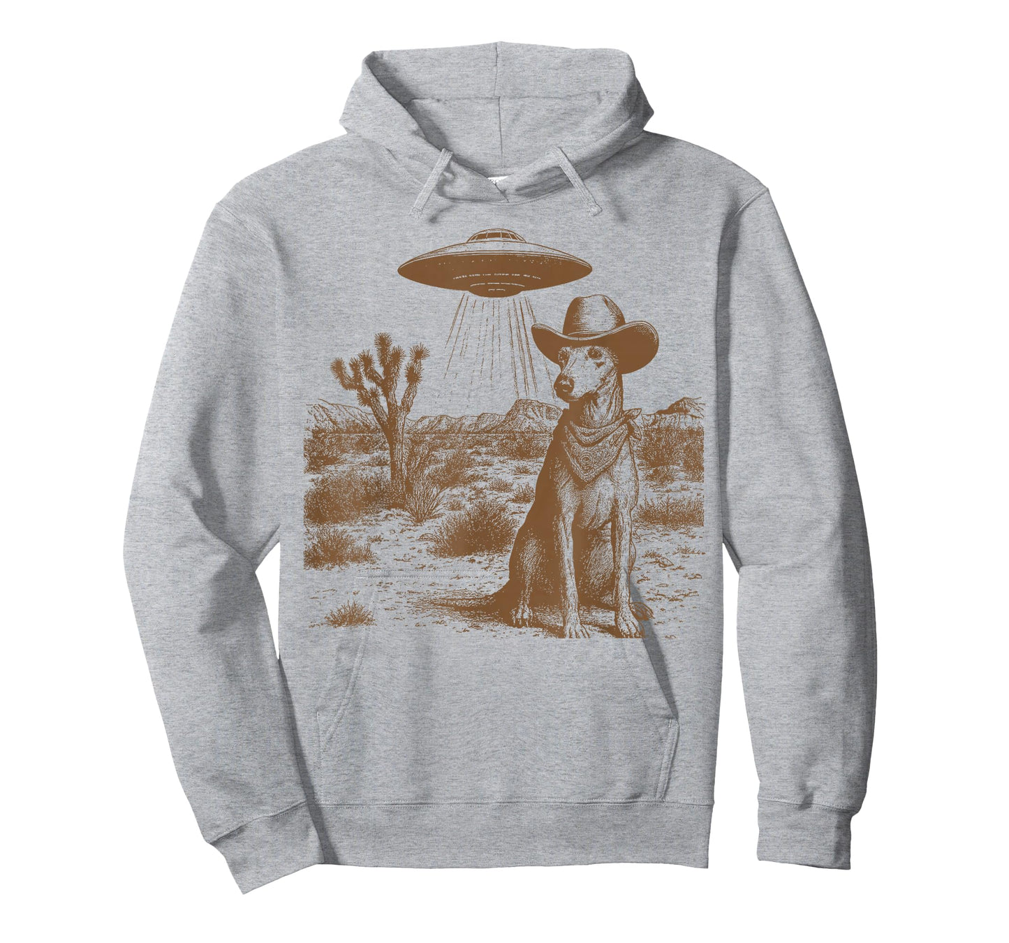 Vintage UFO Cowboy Greyhound Retro 90s Western Funny Alien D T-Shirt