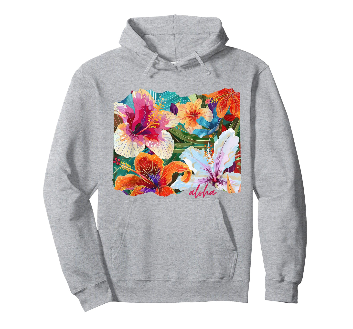 Hawaiian Hibiscus Summer Floral Collage Tiger Lily Flower T-Shirt