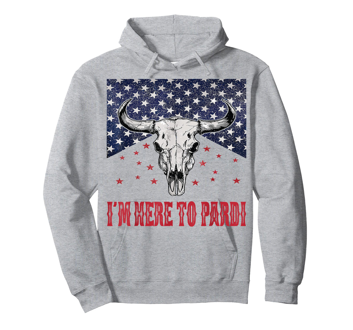 I'm Here to Pardi Vintage Retro Western Bull-Skull T-Shirt