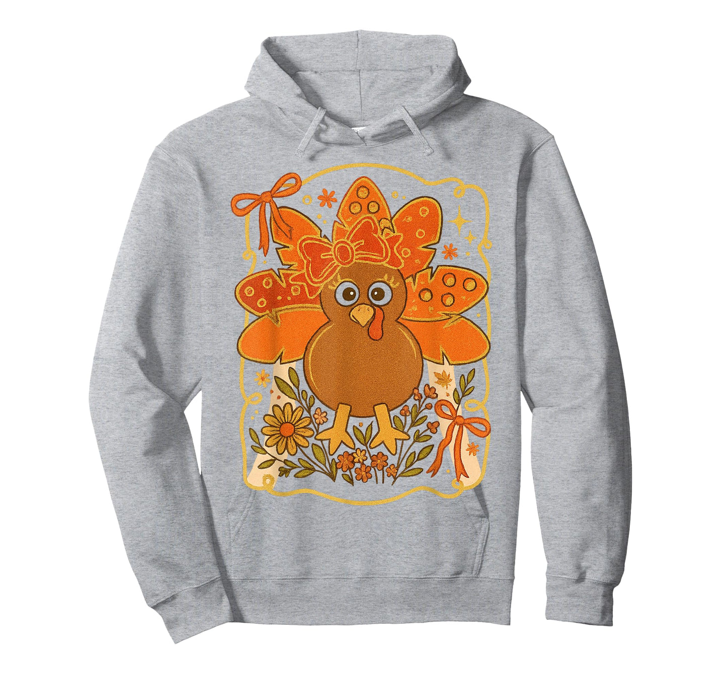 Preppy Turkey Thanksgiving Vintage Boho Floral Fall Vibes T-Shirt