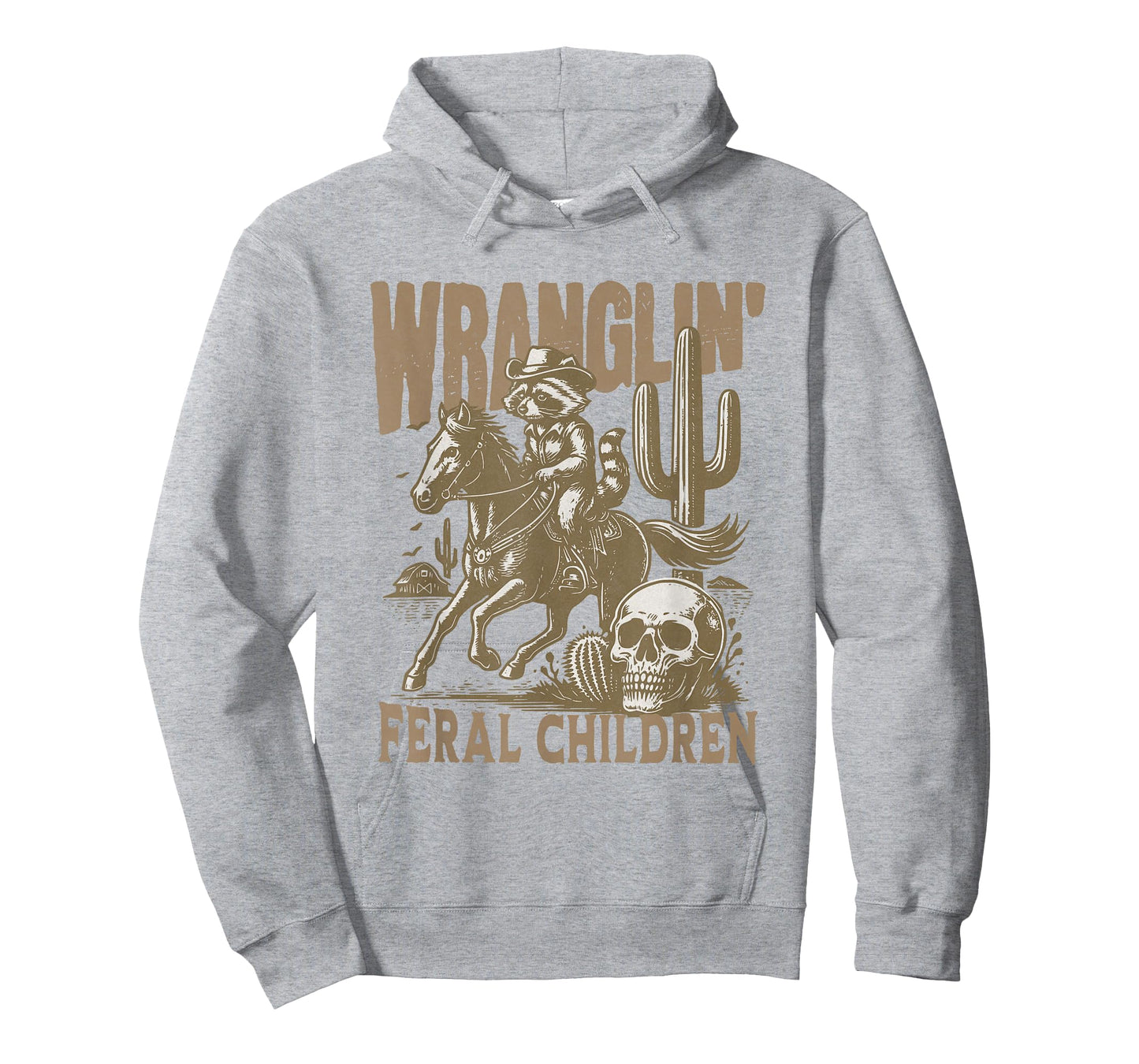 Retro Cowboy Wranglin' Feral Children Racoon 90s Western T-Shirt