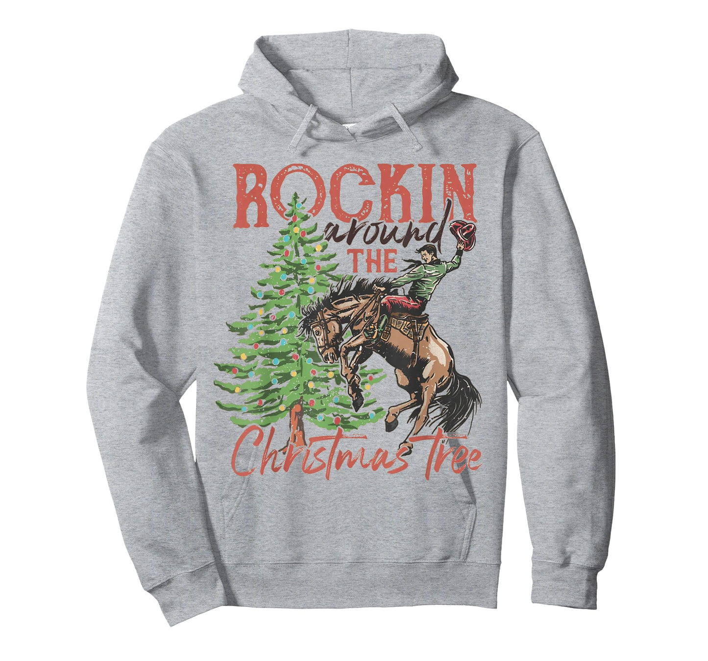 Rocking Around The Christmas Tree Christmas Cowboy Horse T-Shirt