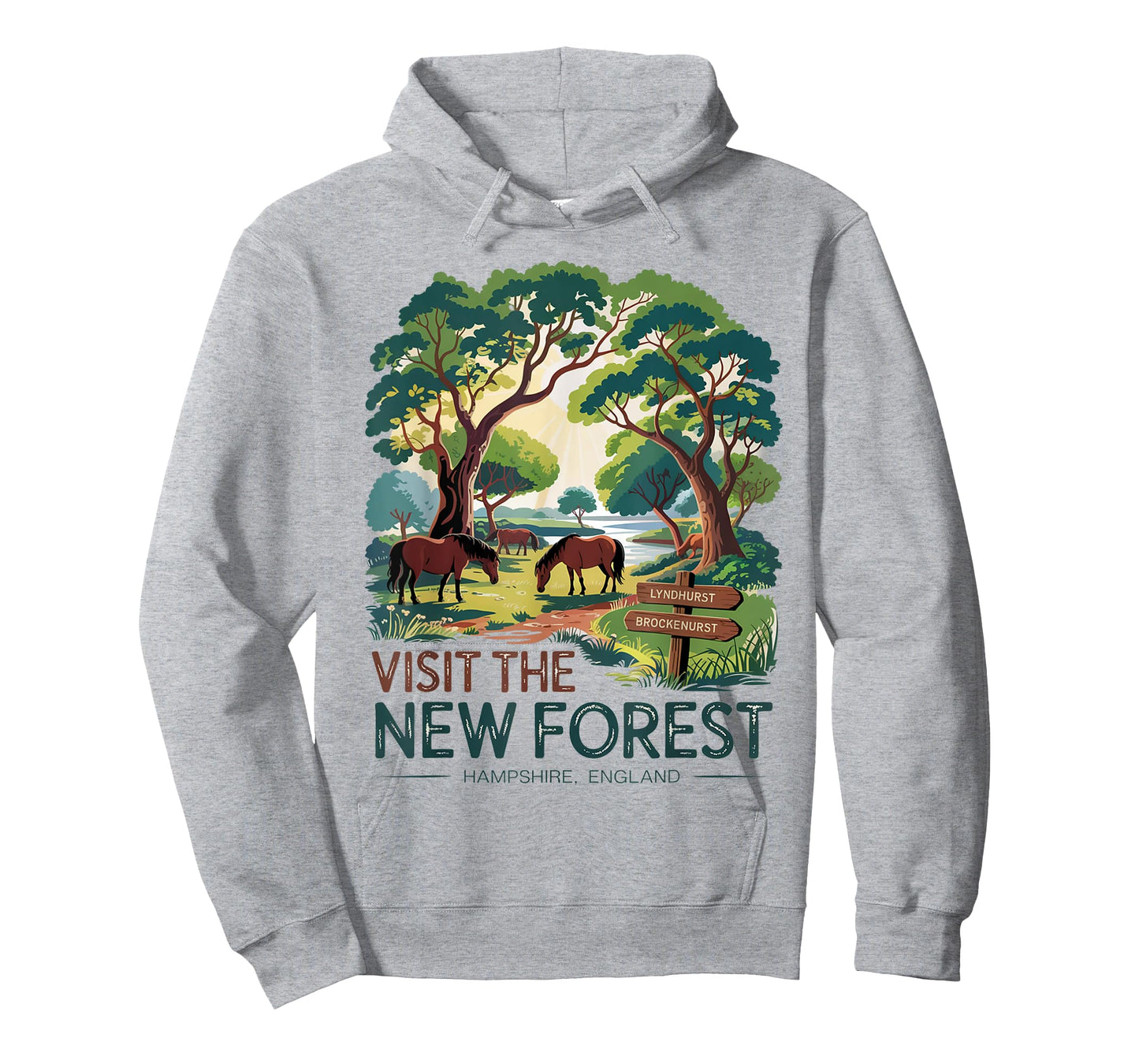 Visit the New Forest – Wild Ponies & Woodlands Scenic Design T-Shirt