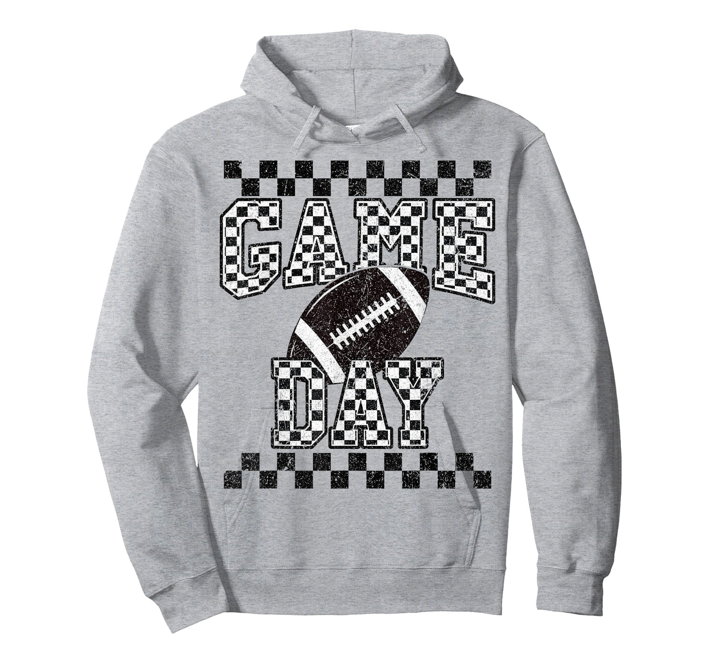 Retro Black White Football Season Checkered Game Day T-Shirt