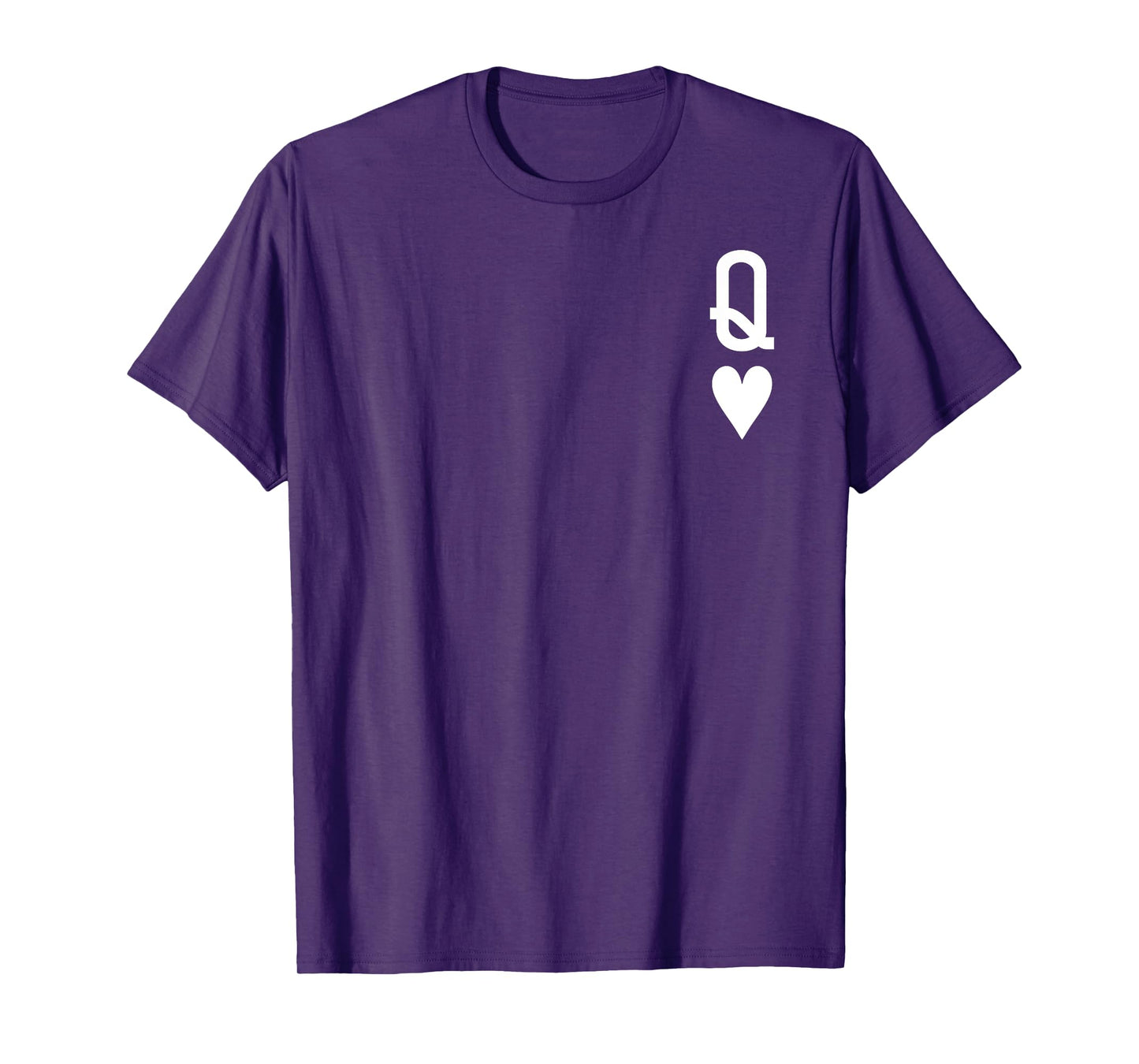 Queen of Hearts King of Heart Couple Matching Women Letter Q T-Shirt