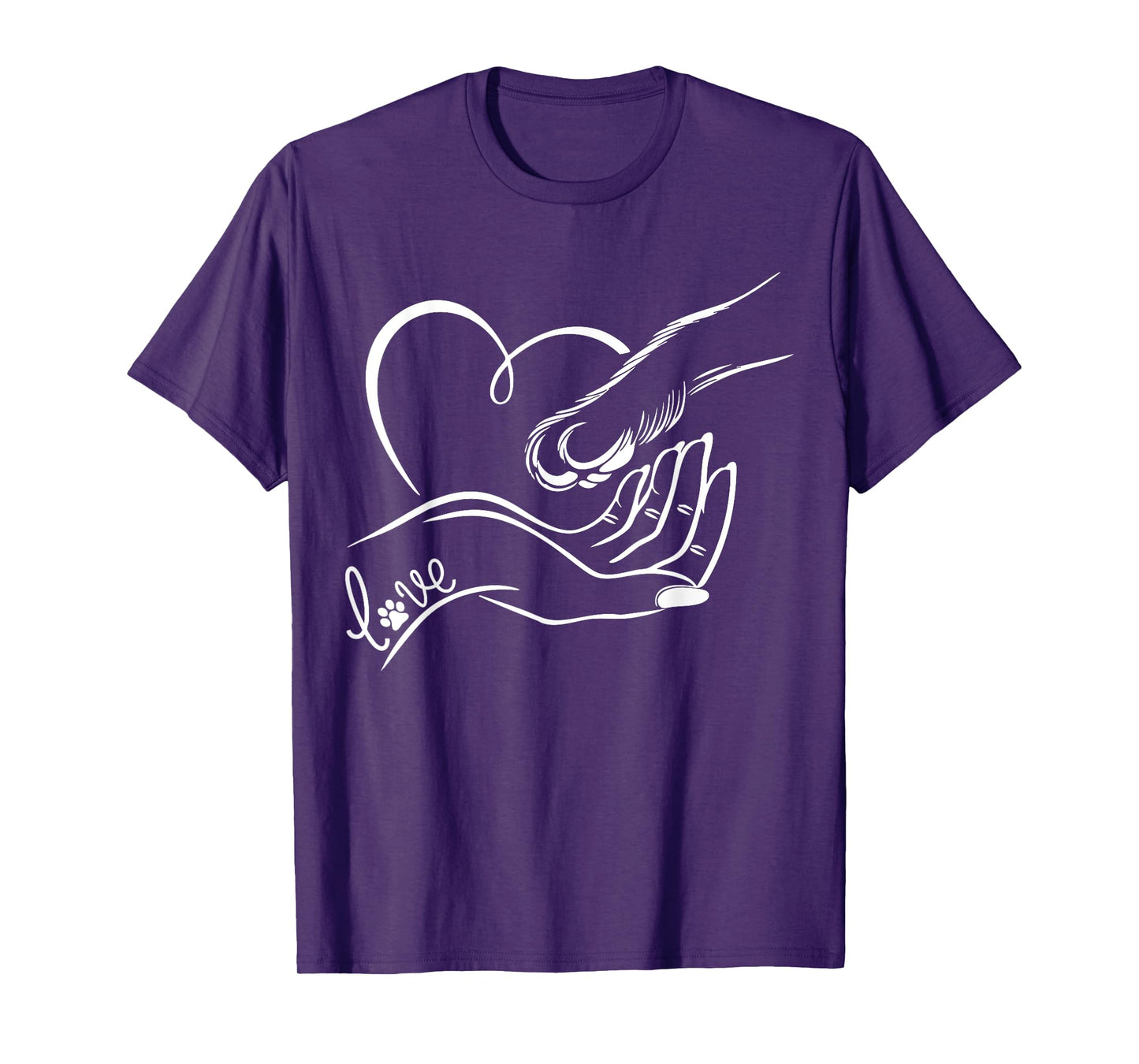 Love Heart Human And Dog Paw Fist Bump Dog Lover Friendship T-Shirt