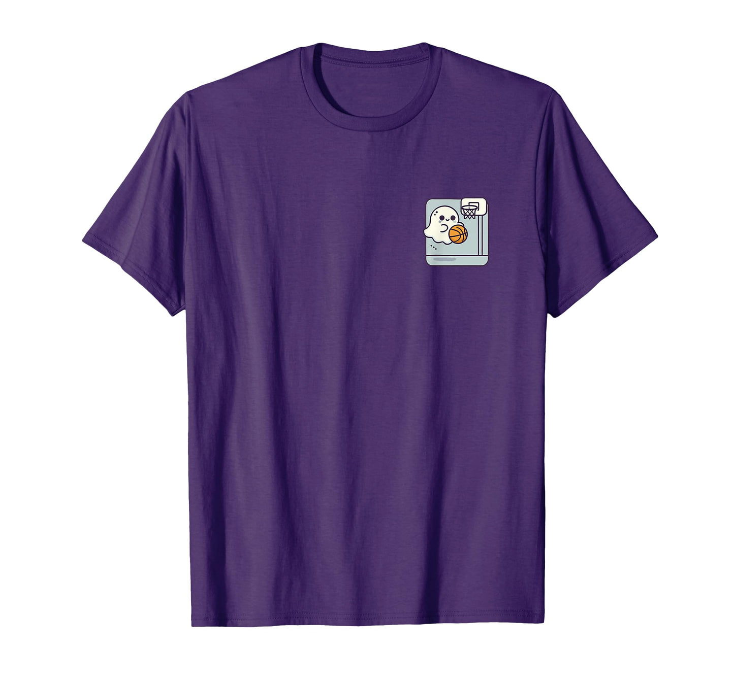 Ghost Playing Basketball Minimalist Funny Halloween Costume T-Shirt