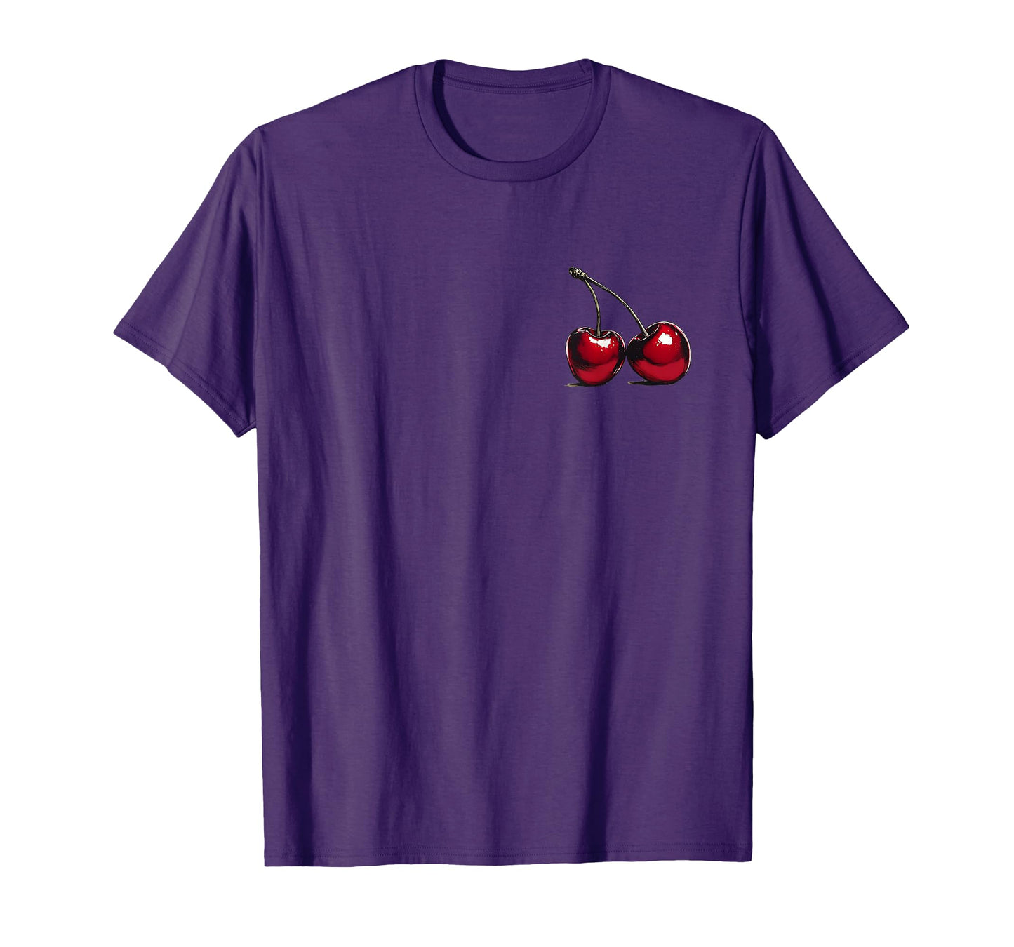 Retro Cherry Opposite Direction,Fruit Lover Funny Gift Tee T-Shirt