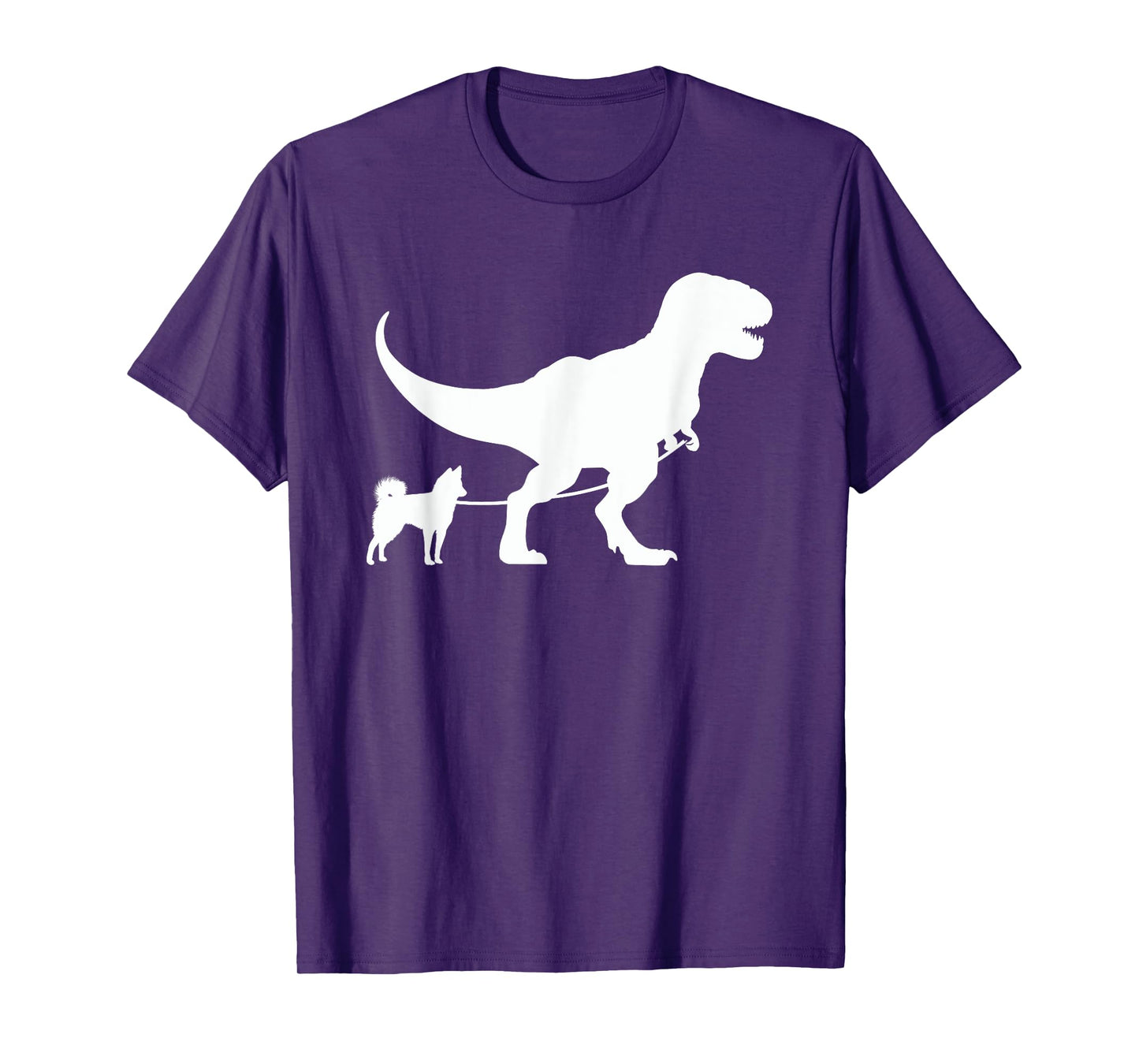T-Rex Walking a Dog Funny Alaskan Klee Kai Dad Dog Lovers Men Women Kids T-Shirt