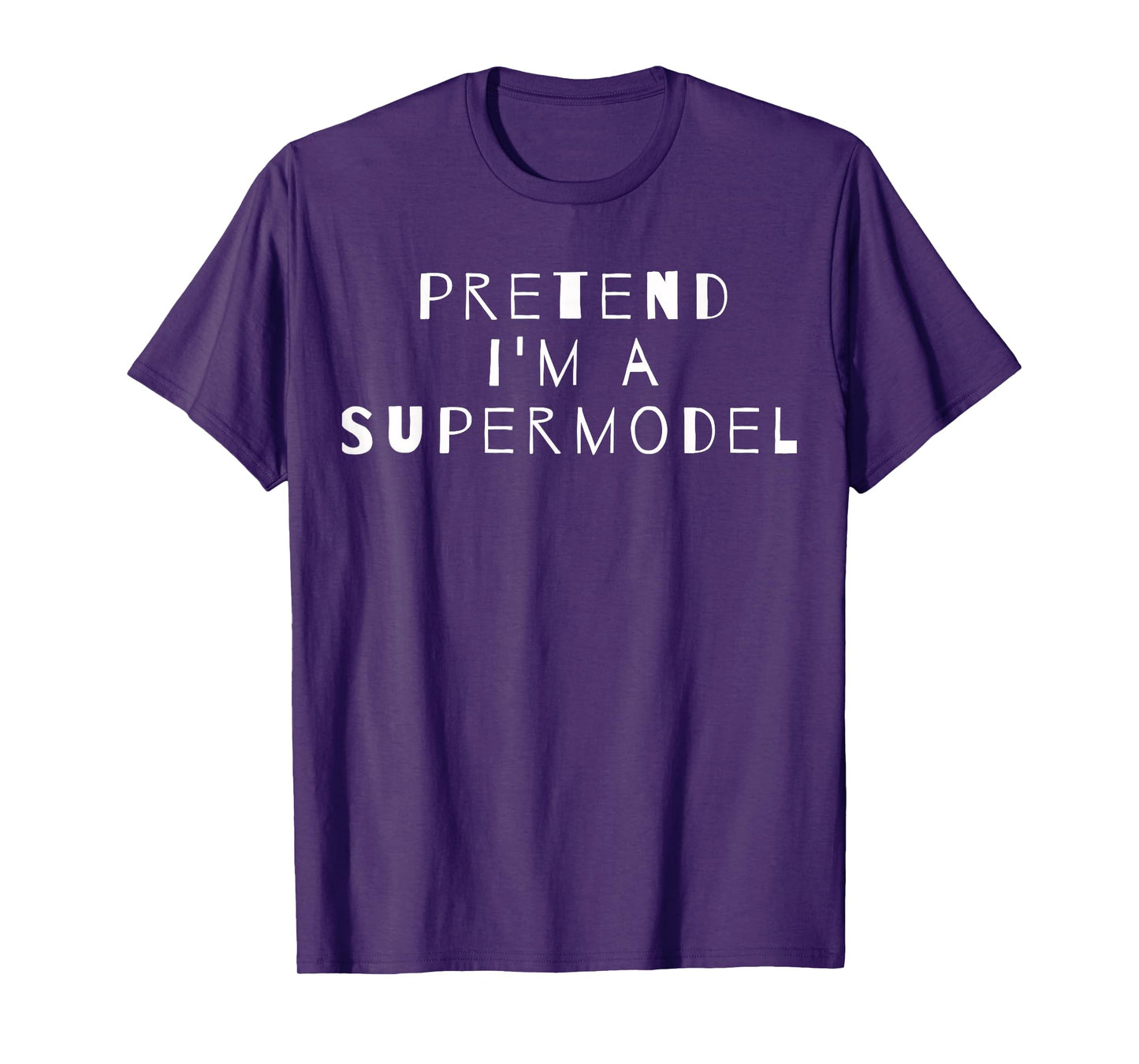 Costume Party Lazy Easy Sarcastic Tees Pretend I'm A Supermodel Costume Party Sarcastic T-Shirt - Unisex-Adults, Kids - Black - Small - Short Sleeve - T-Shirt