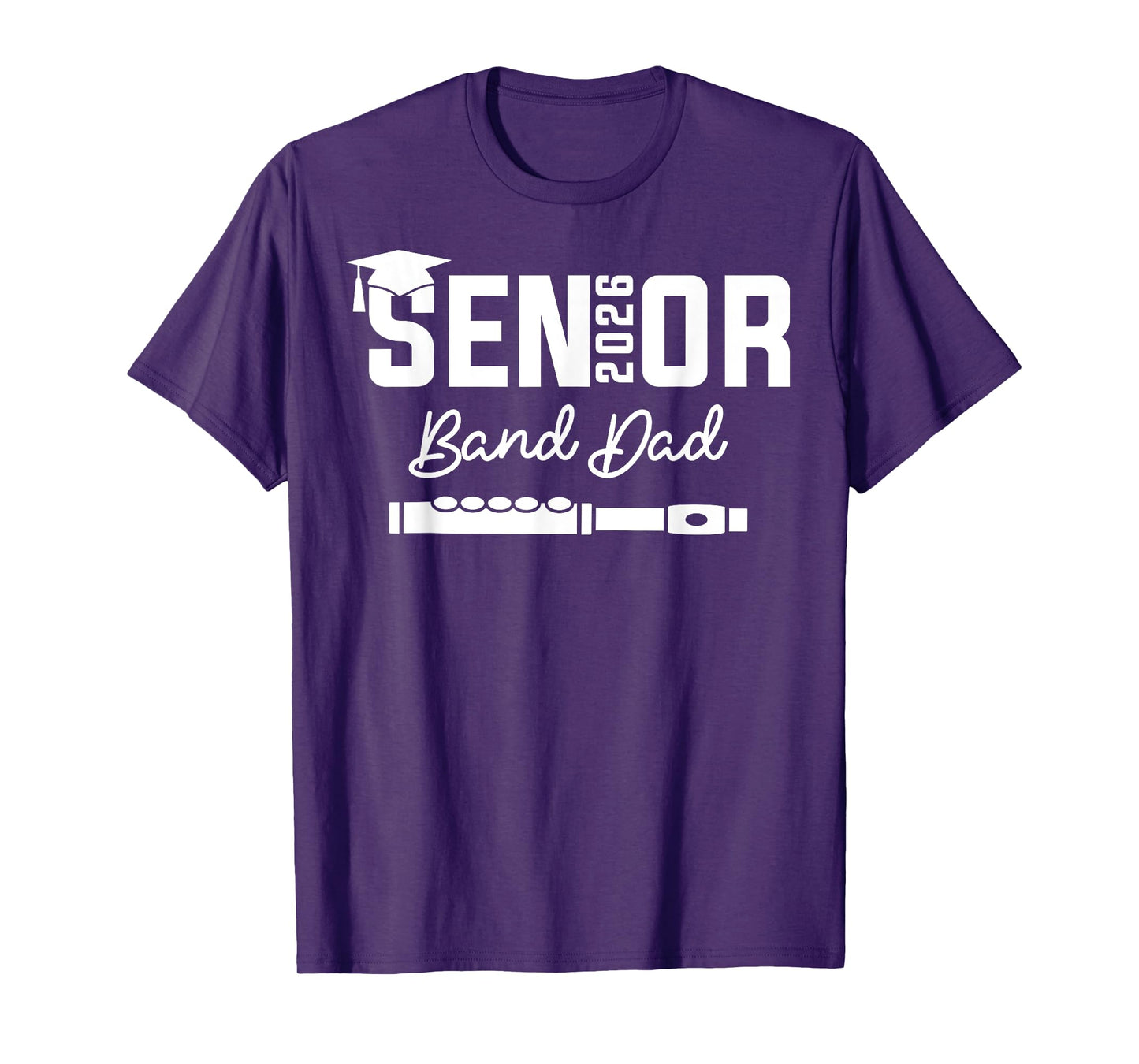 Senior Band Dad 2026 Marching Band Class Of 2026 Flute T-Shirt