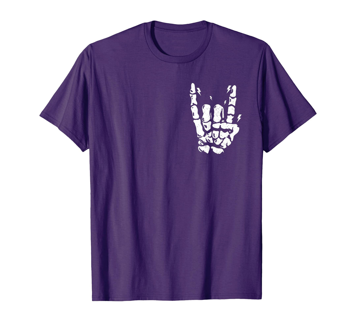 Rock Skeleton Cool Rocker Halloween Men Women Boys Kids T-Shirt