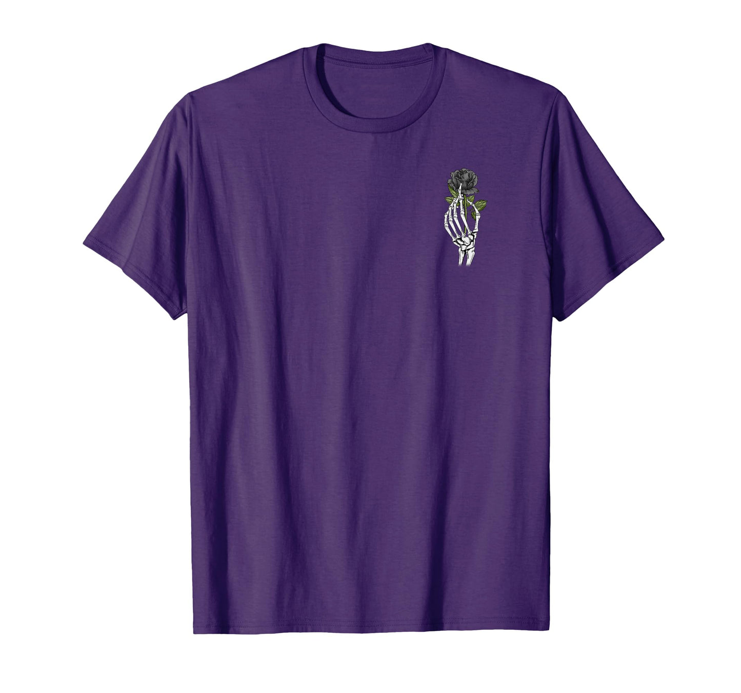 Skeleton Hand Holding Rose Aesthetic Black Flower T-Shirt