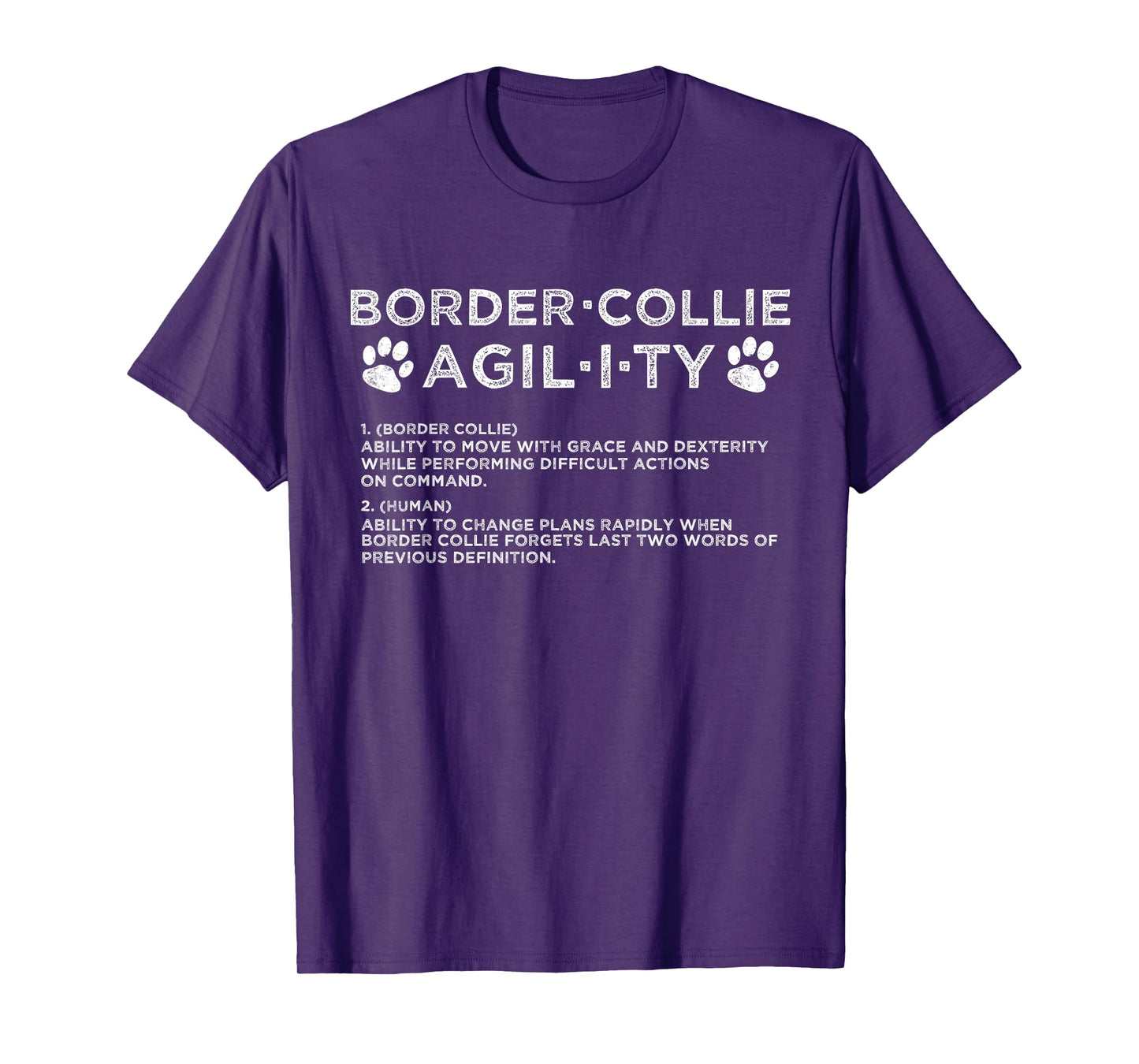 Funny Border Collie Dog Agility Training Men Women Kids T-Shirt