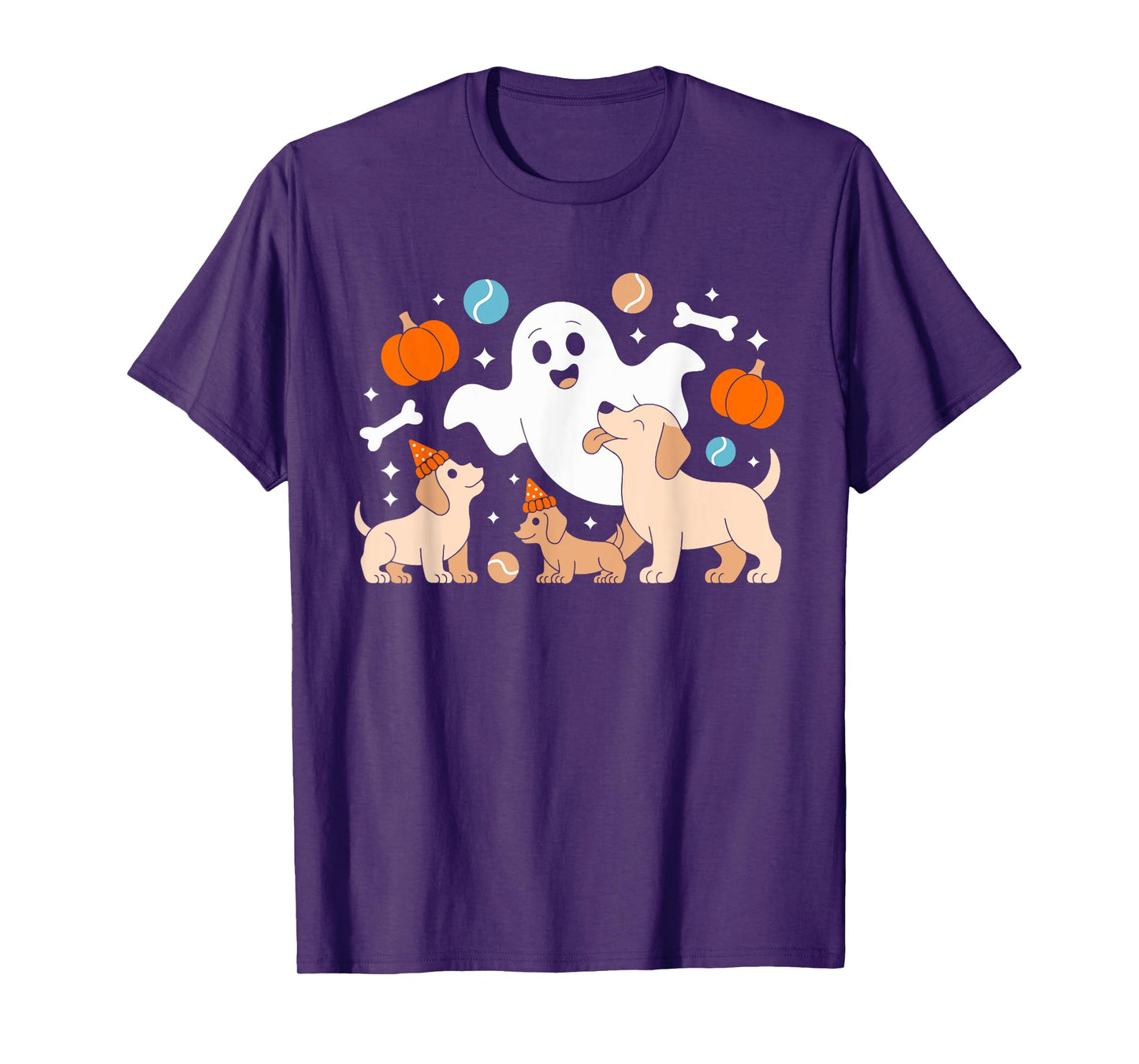 Ghost Dog Dad Halloween Design With Cute Spooky Puppy T-Shirt
