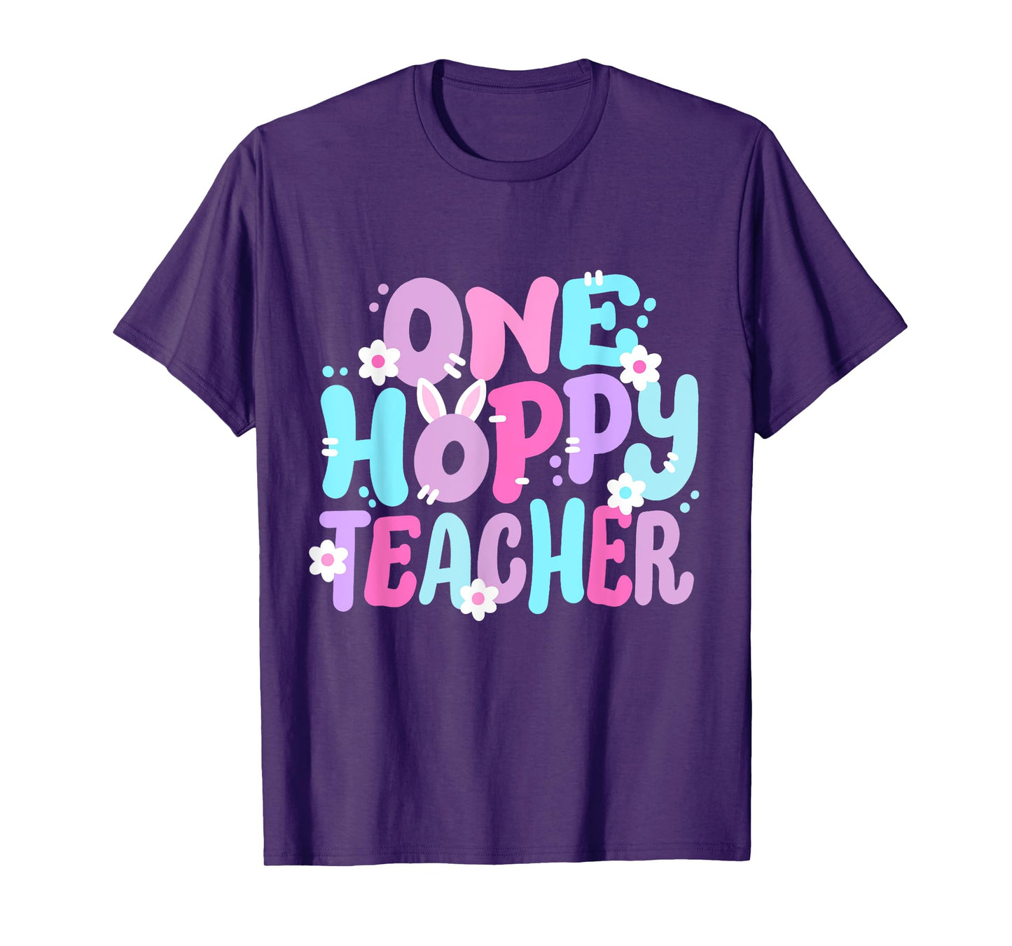 One Hoppy Teacher Retro Groovy Happy Easter Bunny Women T-Shirt