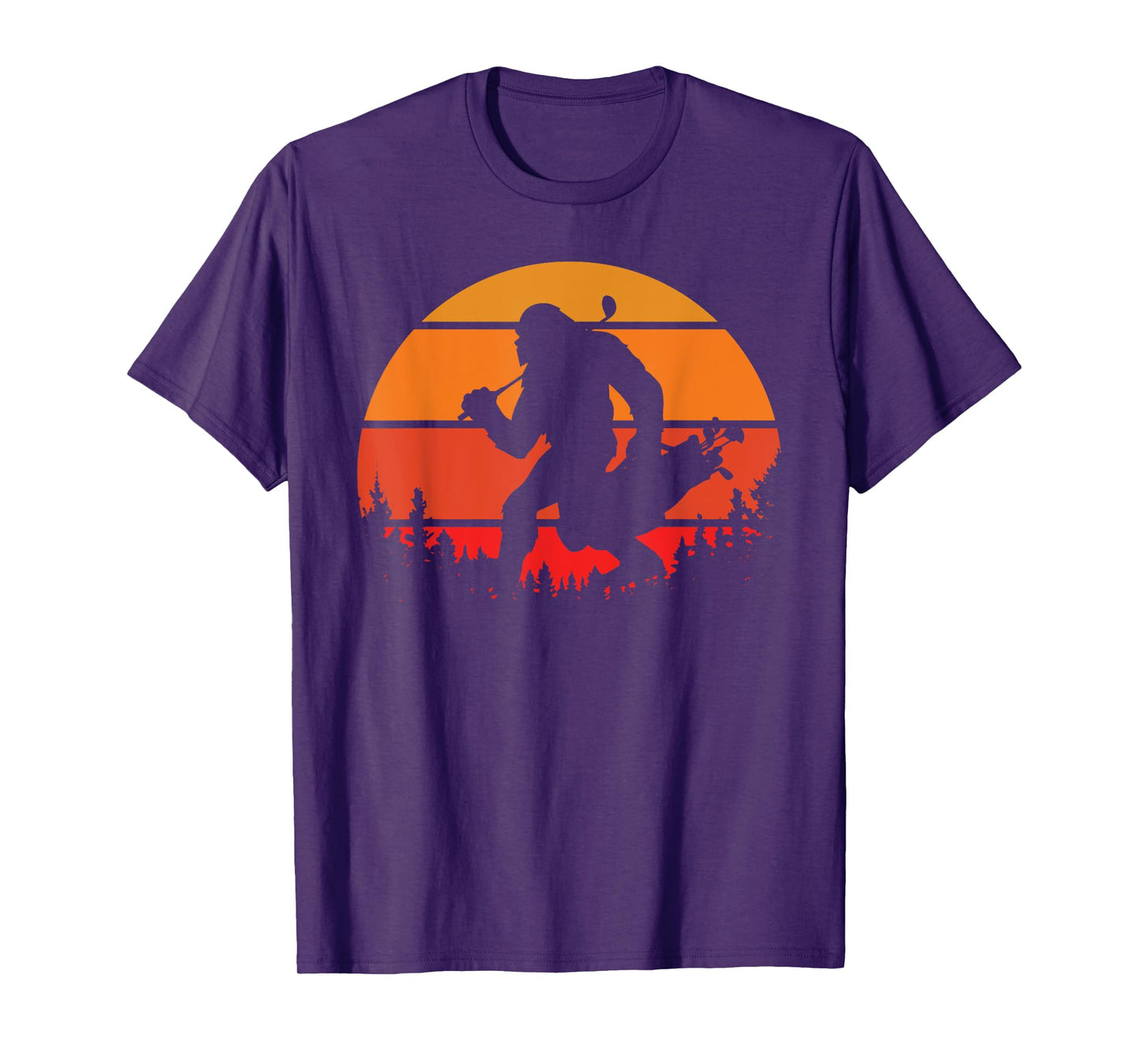 Funny Bigfoot Golf Retro Sasquatch Playing Golf T-Shirt