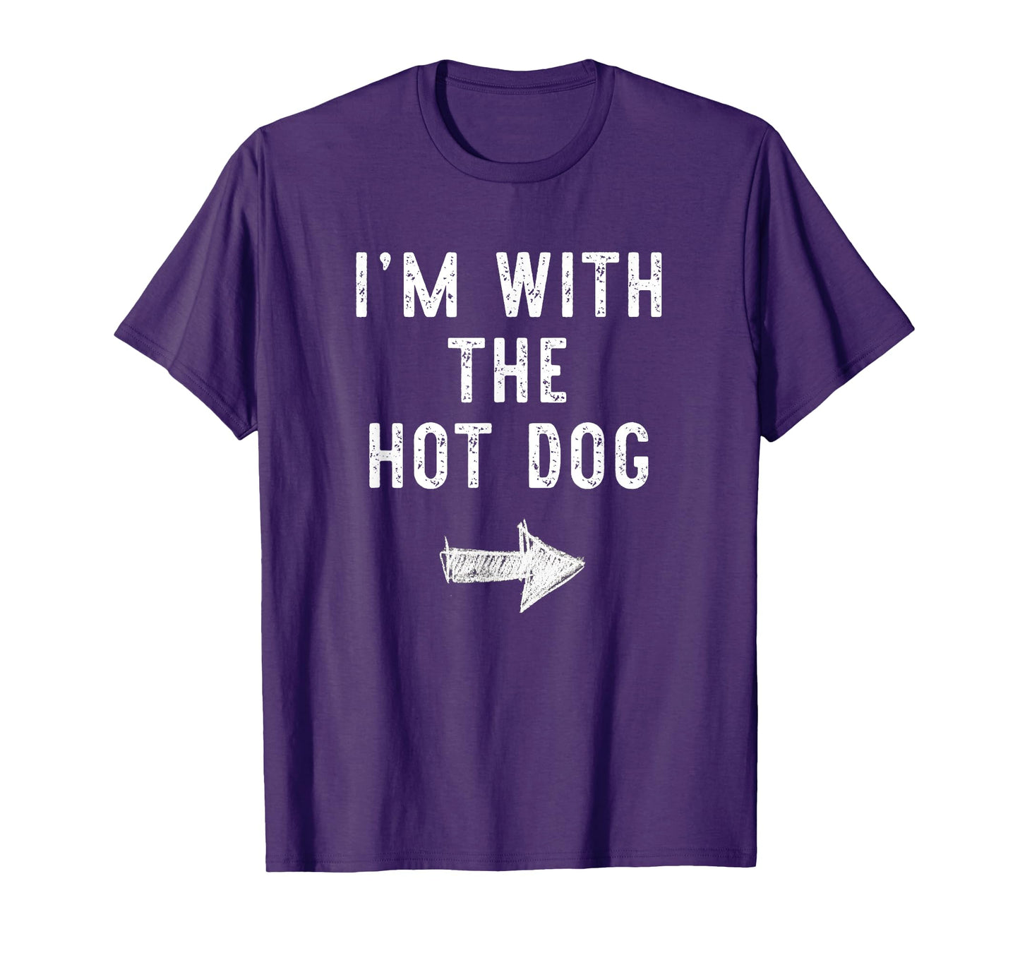 I'm With The Hot Dog Costume Halloween Couple HotDog T-Shirt for Men Women Kids
