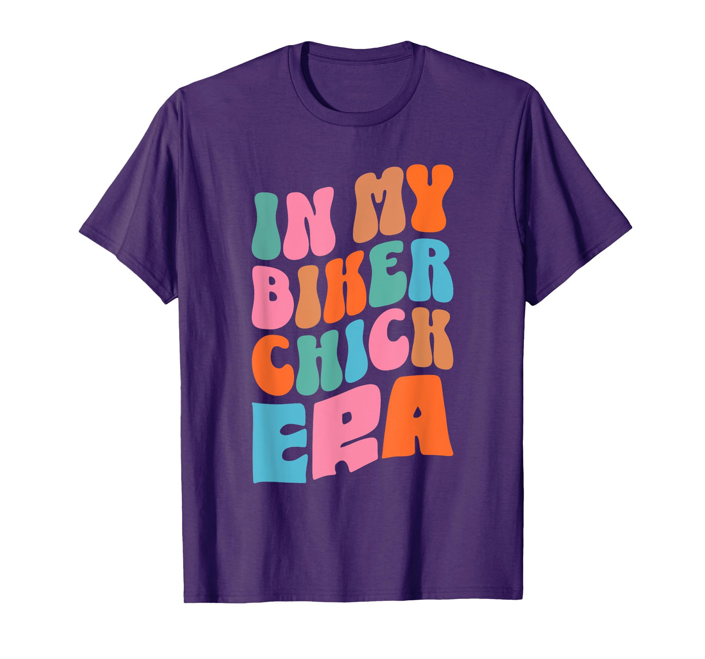 In My Biker Chick Era Retro Groovy Motorcycle Rider Women T-Shirt