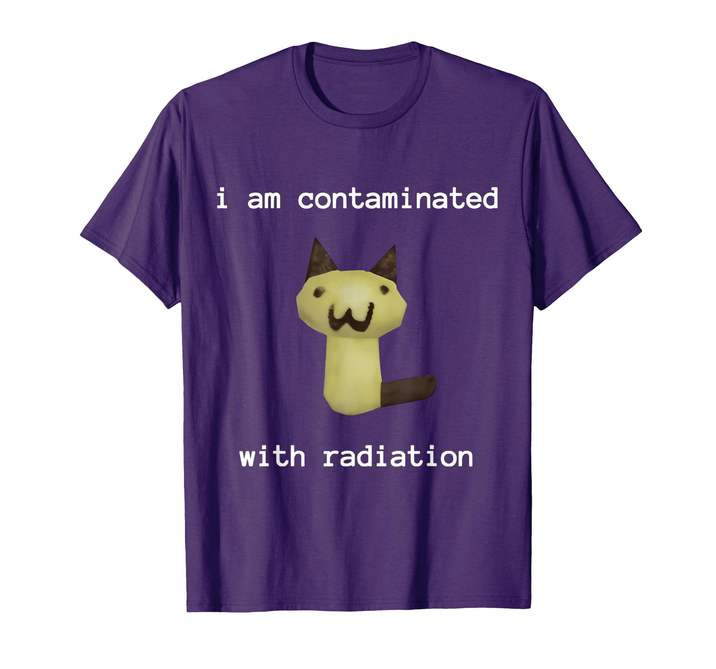 I Am Contaminated with Radiation FUNNY Unisex T-Shirt, Black, Small, Short Sleeve, Classic Fit, Polyester, Cartoon, Vintage, Unique Humorous Theme, Festive Design