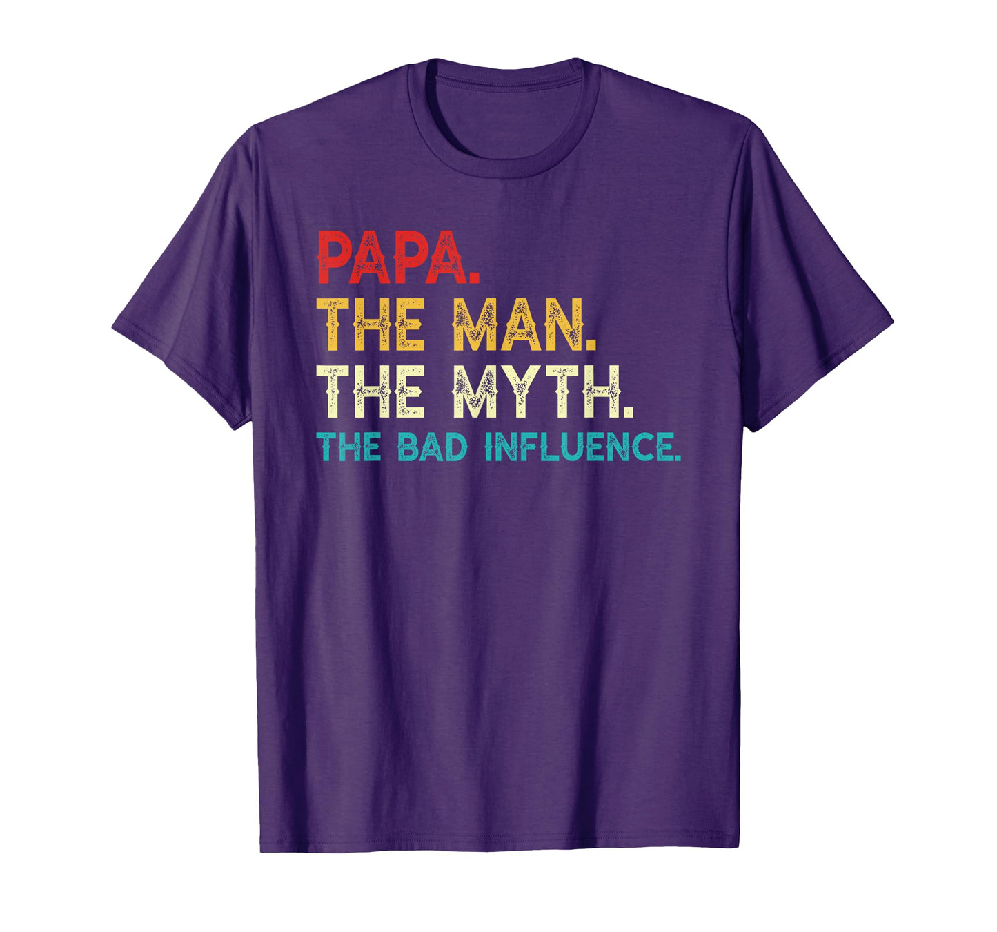 Papa The Man The Myth The Bad Influence Funny Vintage Papa T-Shirt