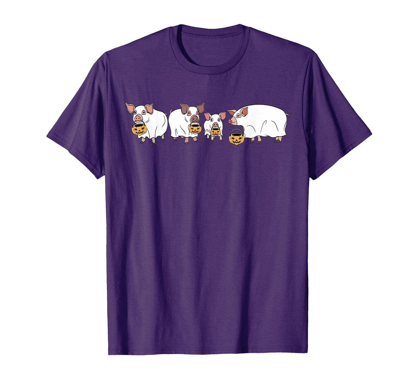 Spooky Pigs Ghost Halloween Farm Animals Autumn Pumpkin T-Shirt