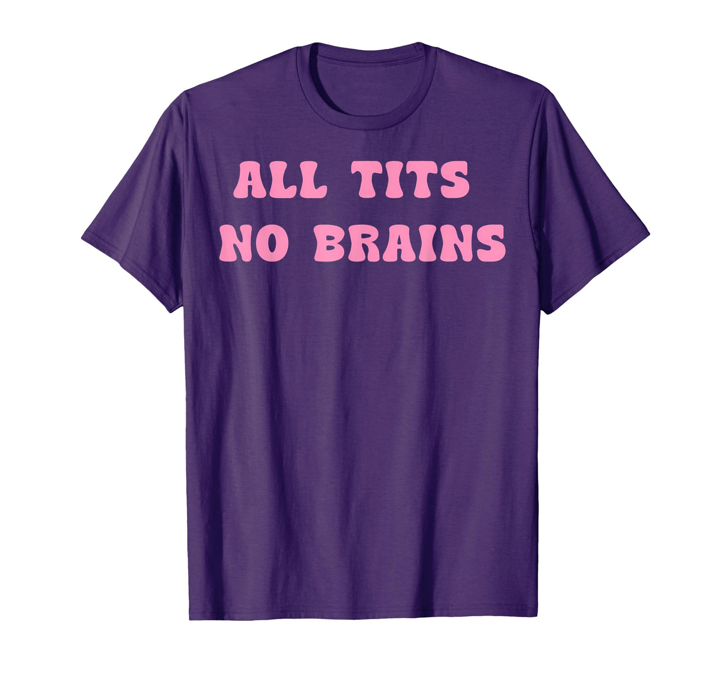 All Tits No Brains Funny Women Girls Sarcastic Saying T-Shirt