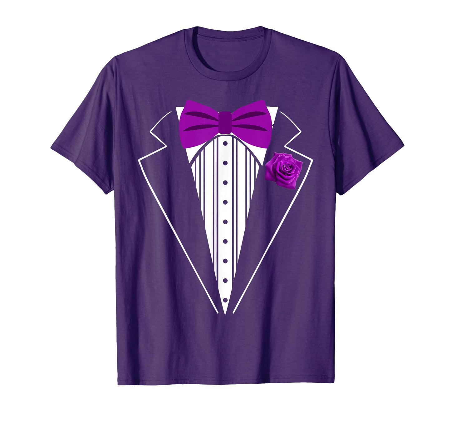 Kids Adult Purple Bowtie Tuxedo, Toddler Costume Youth Tux T-Shirt