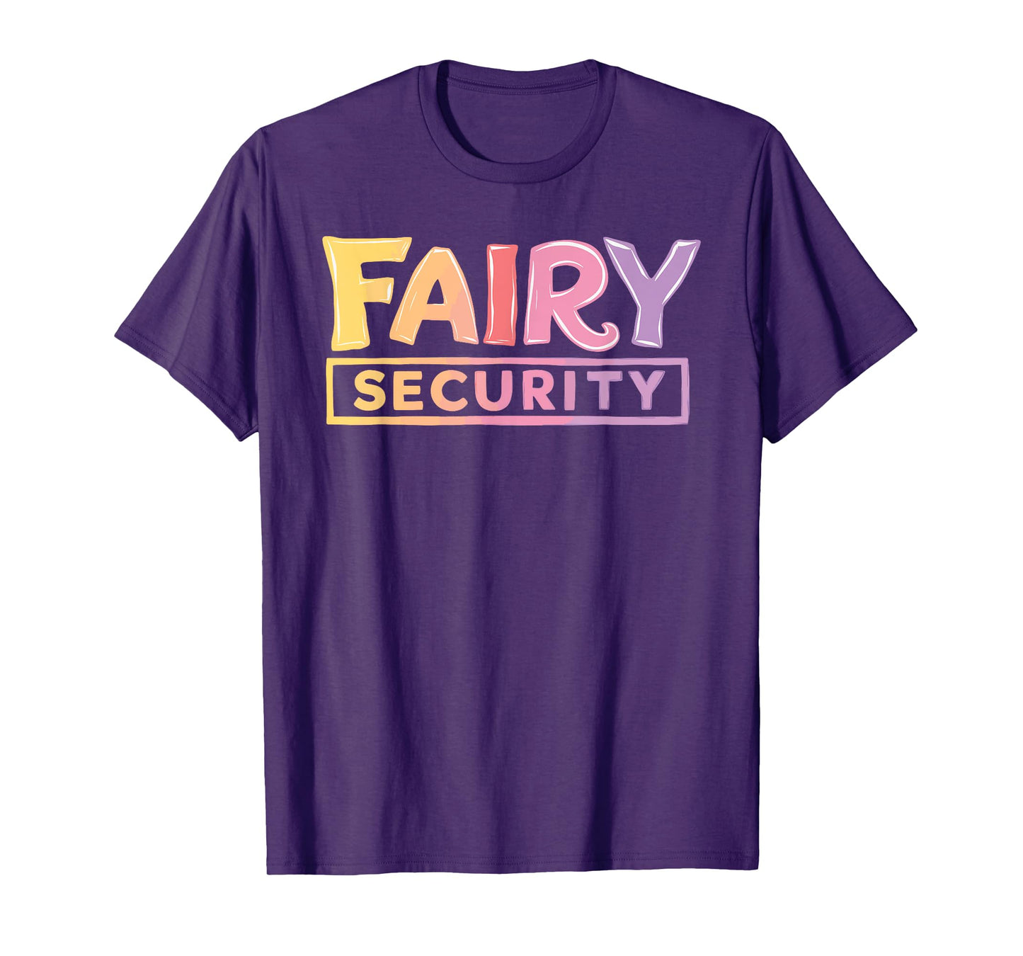Fairy Security Black Unisex Adults T-Shirt, Small, Short Sleeve, Crew Neck, Cotton 65% Polyester 35%
