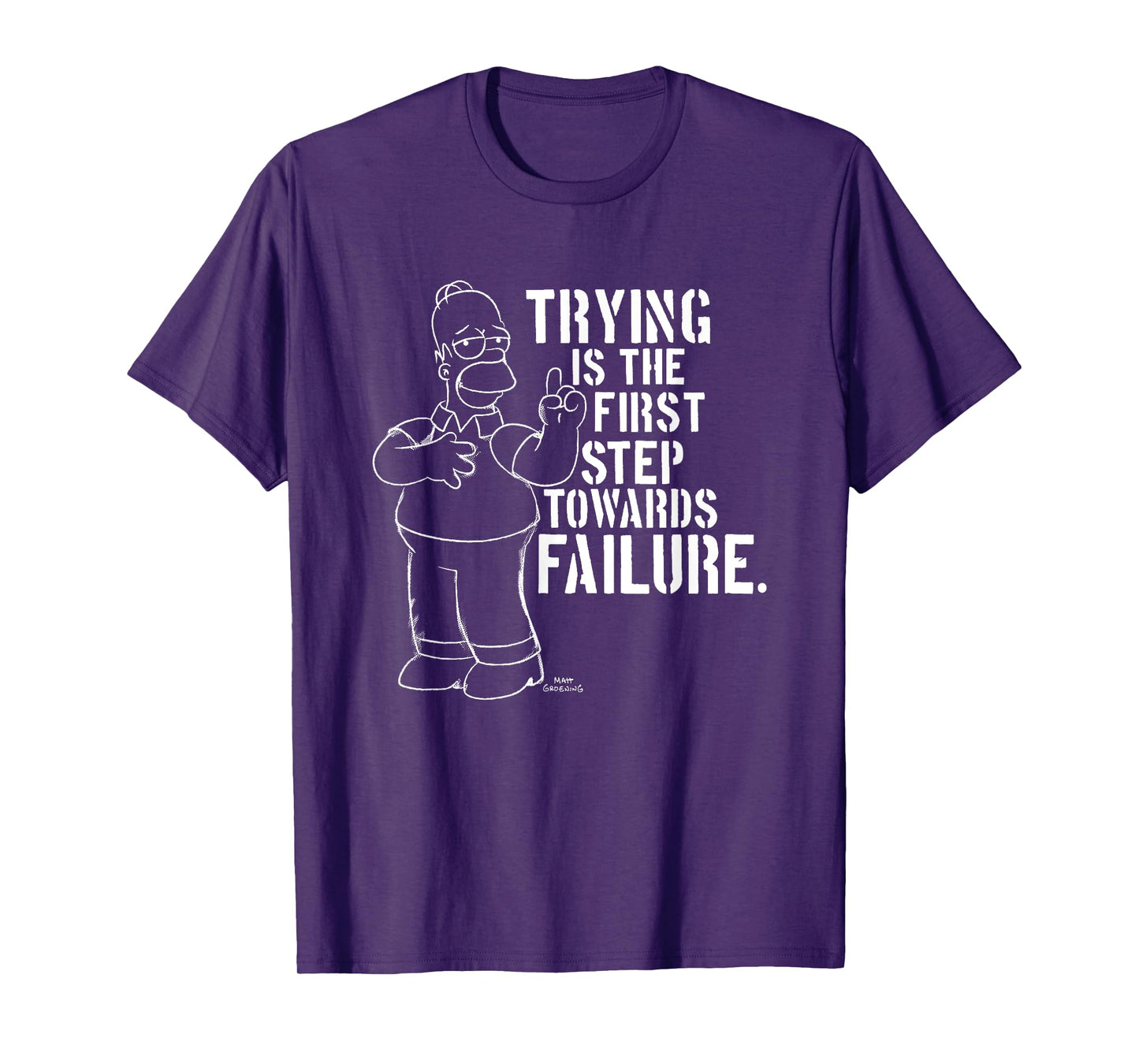 The Simpsons Homer Quote Trying Is The First Step Chest Logo T-Shirt