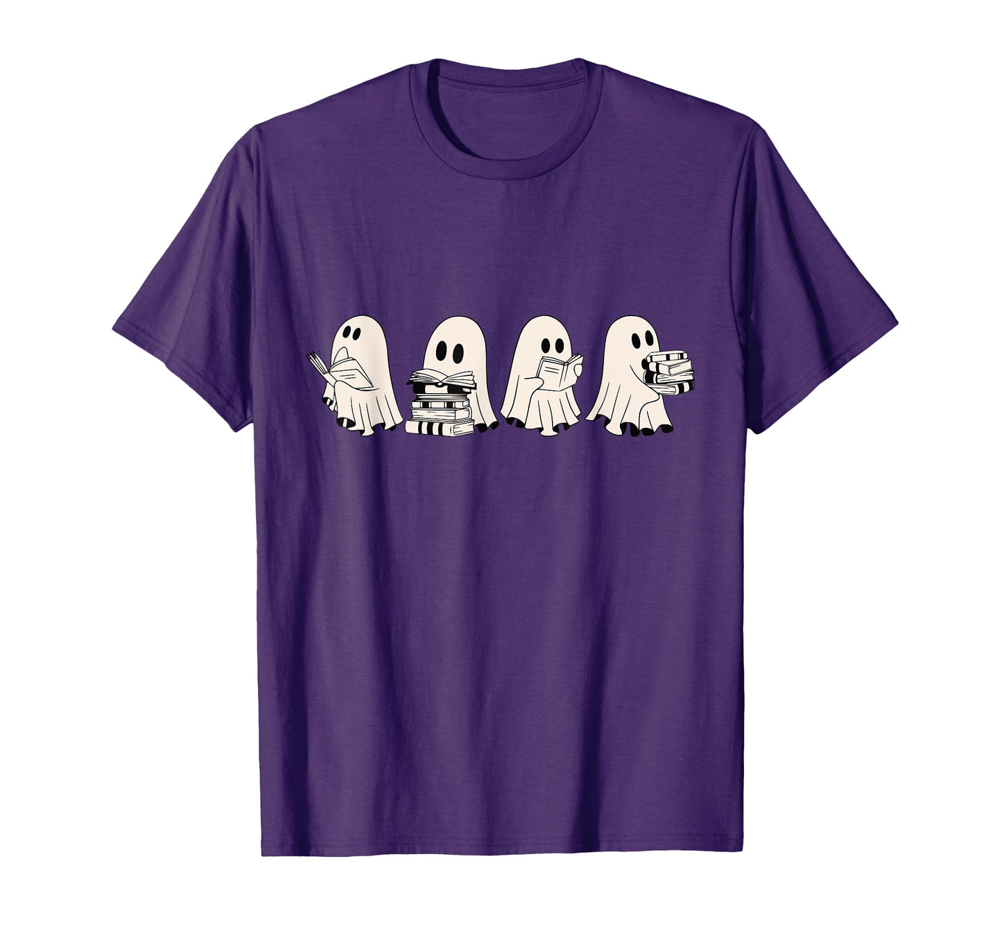Funny Ghost Book Reading Halloween Books Lover Teacher Kids T-Shirt