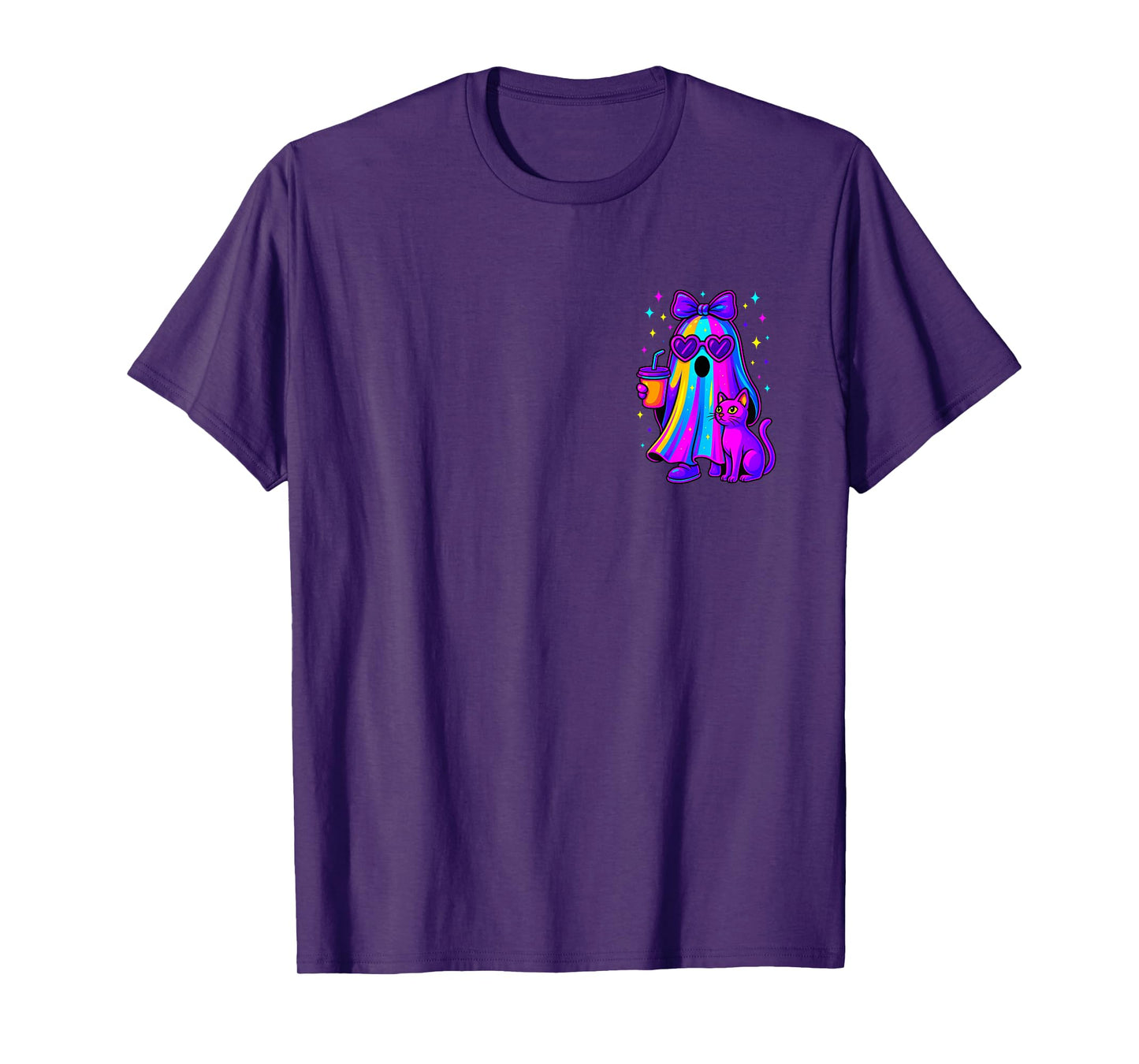 HUGvyn Halloween: Ghost Ice Coffee Cat Girl Pastel Trending T-Shirt