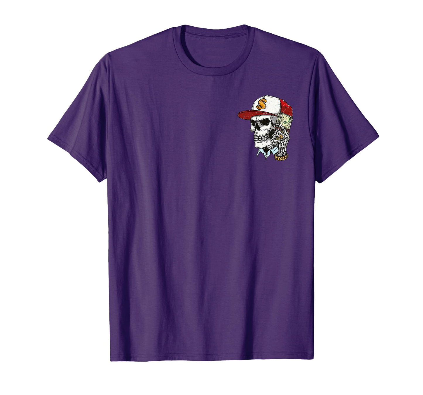 Always Tired Never Broke Money Skull Cap 2 Sides T-Shirt